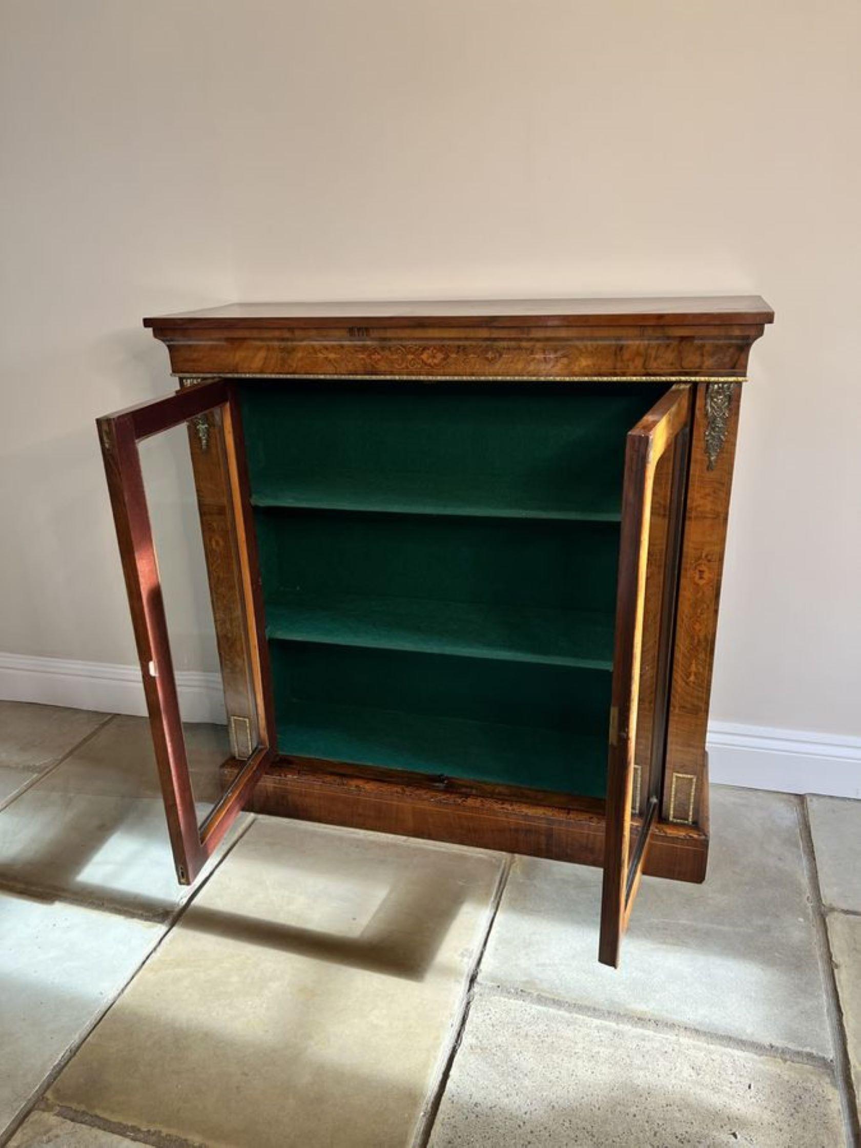 Fantastic quality antique Victorian walnut inlaid pier cabinet  For Sale 2