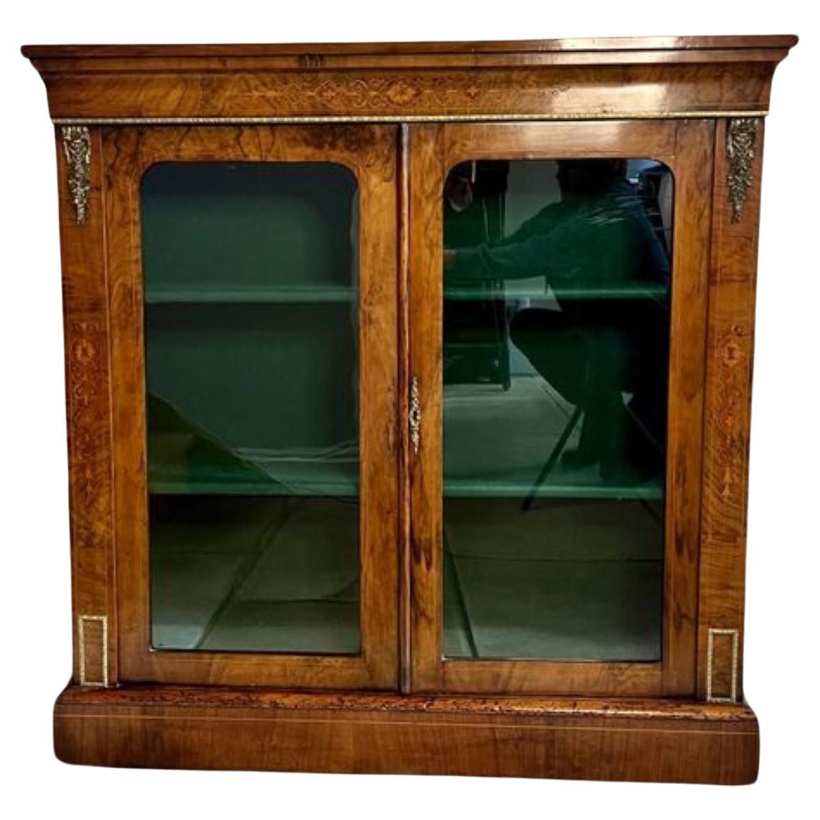 Fantastic quality antique Victorian walnut inlaid pier cabinet  For Sale