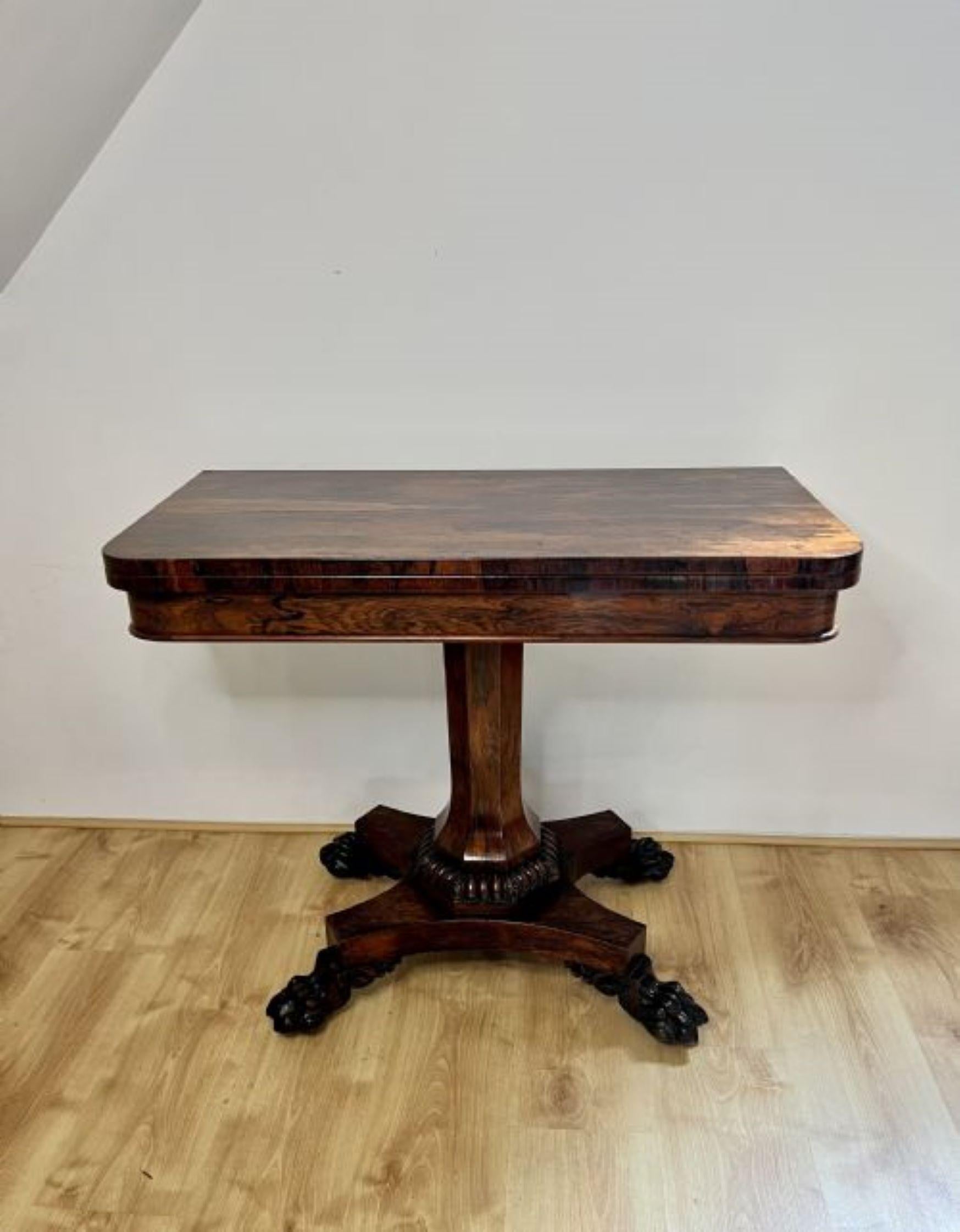 Fantastic quality Antique William IV rosewood card table  For Sale 8