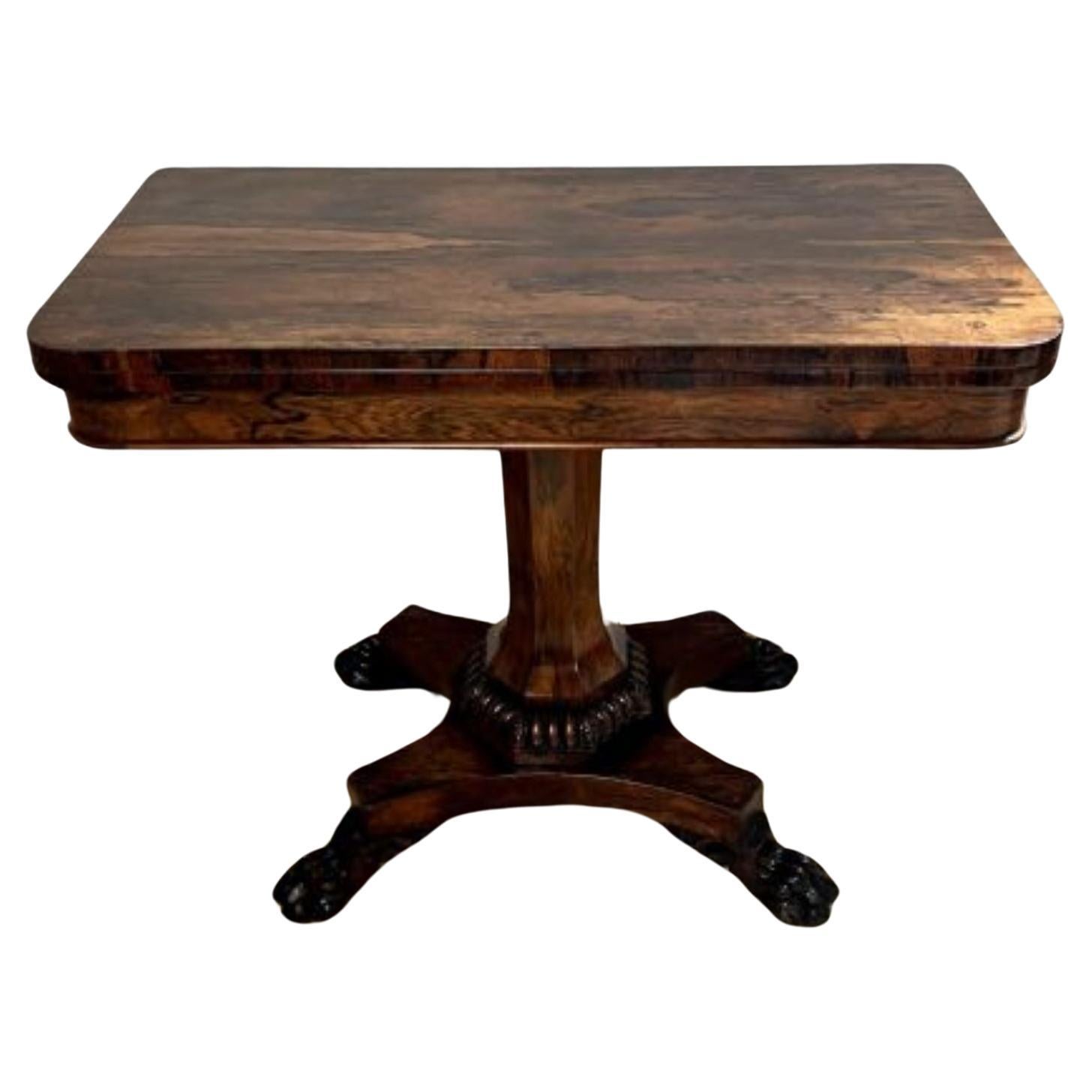 Fantastic quality Antique William IV rosewood card table  For Sale