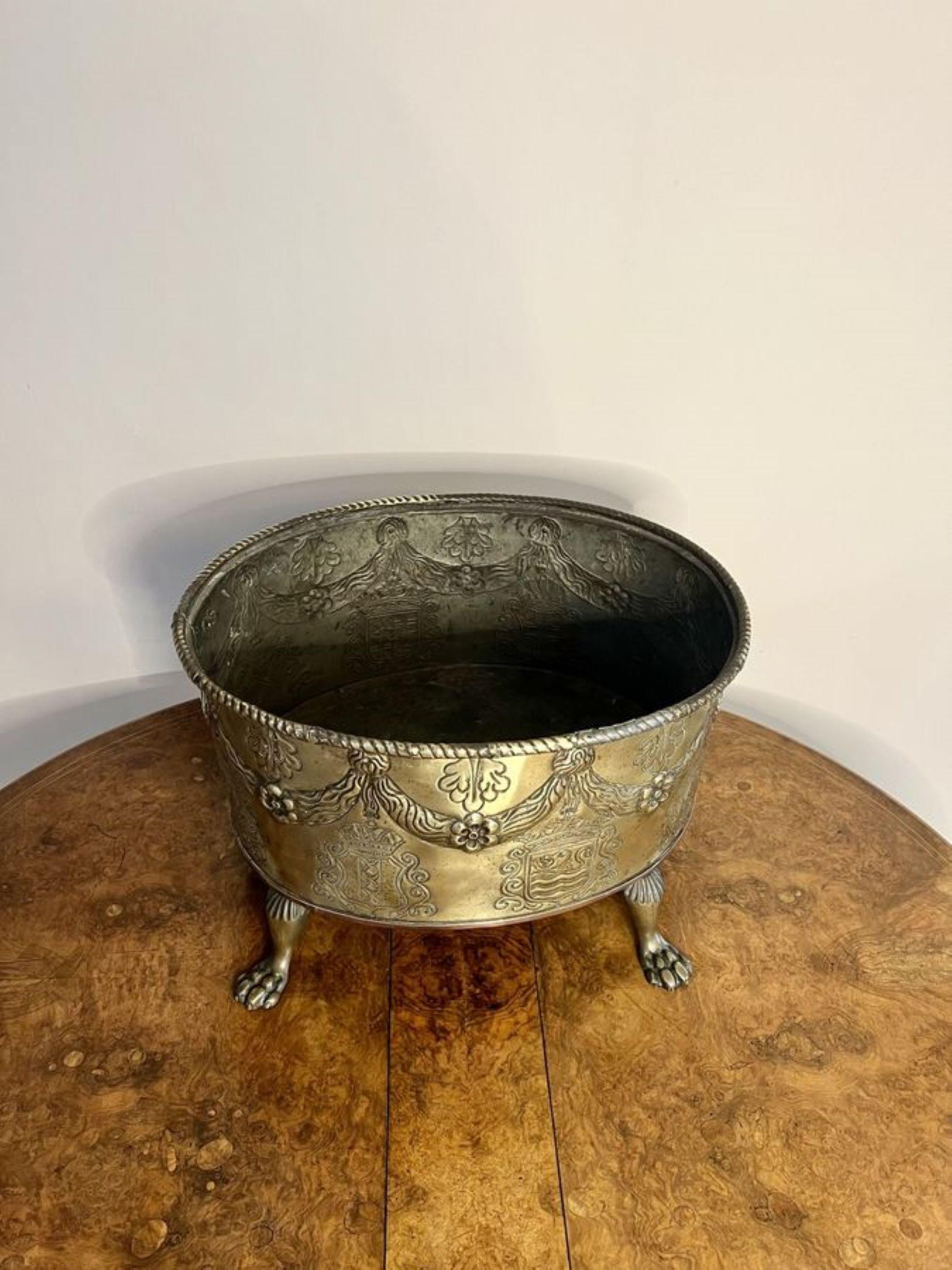 19th Century Fantastic quality brass antique Victorian Dutch coal bucket  For Sale