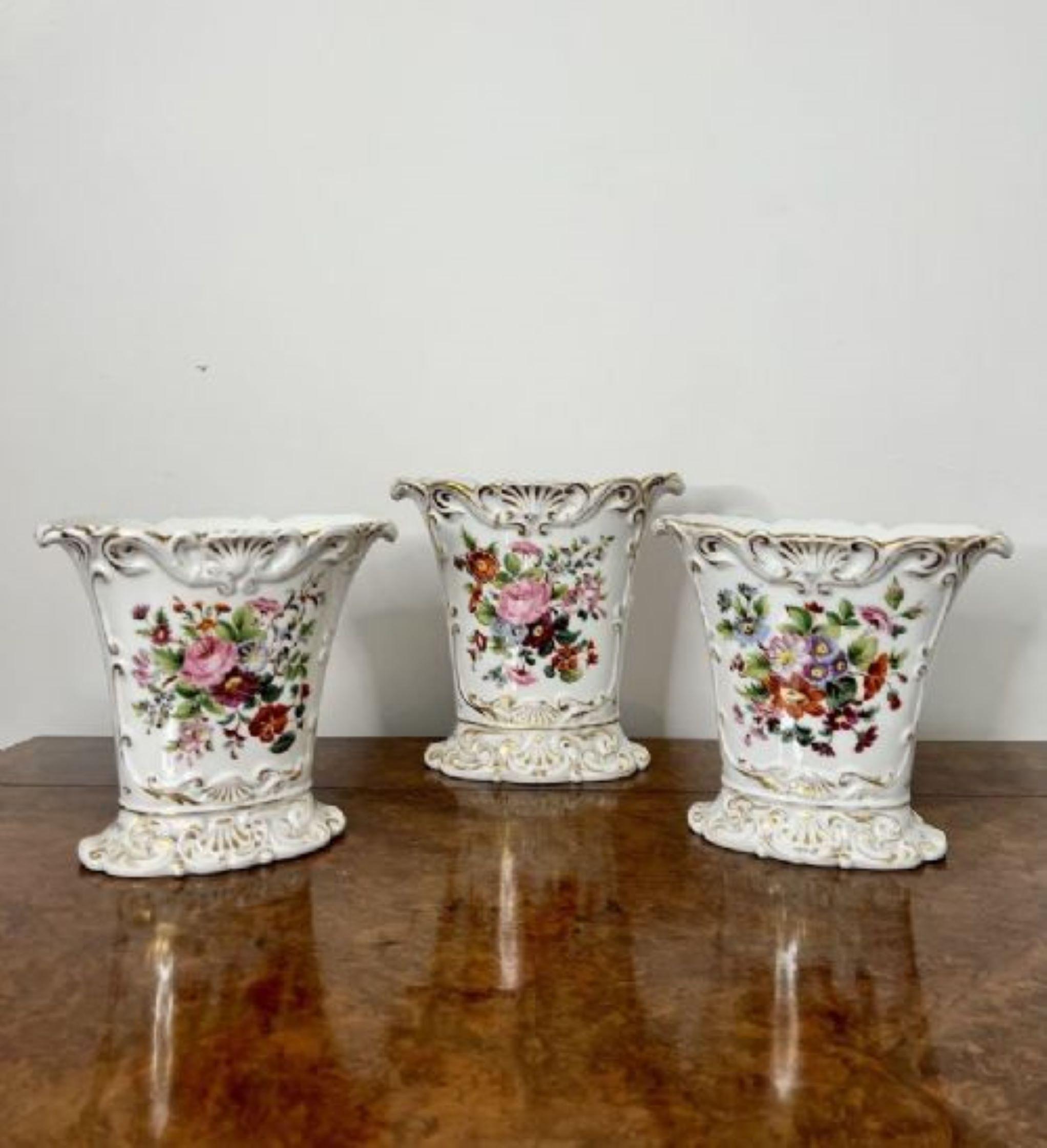 19th Century Fantastic quality garniture of three 19th century French vases For Sale
