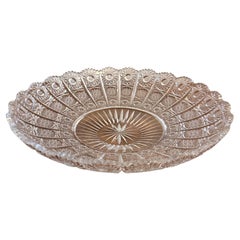 Fantastic quality large antique Edwardian cut glass dish