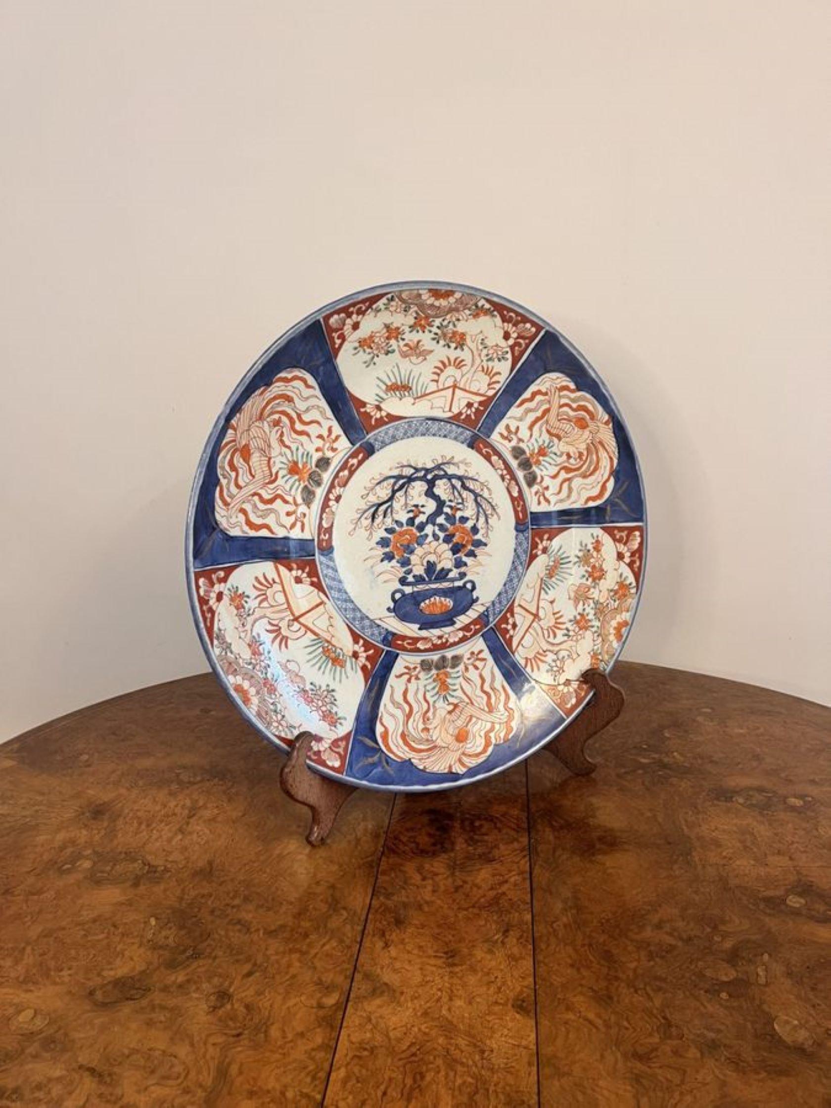 Fantastic quality large antique Japanese imari charger  In Good Condition For Sale In Ipswich, GB