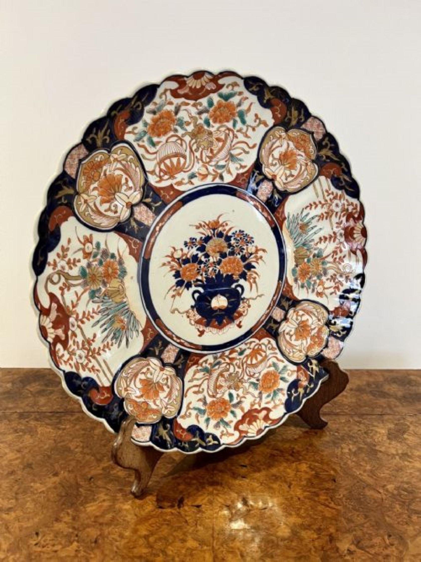 Fantastic quality large antique Japanese Imari plate In Good Condition For Sale In Ipswich, GB