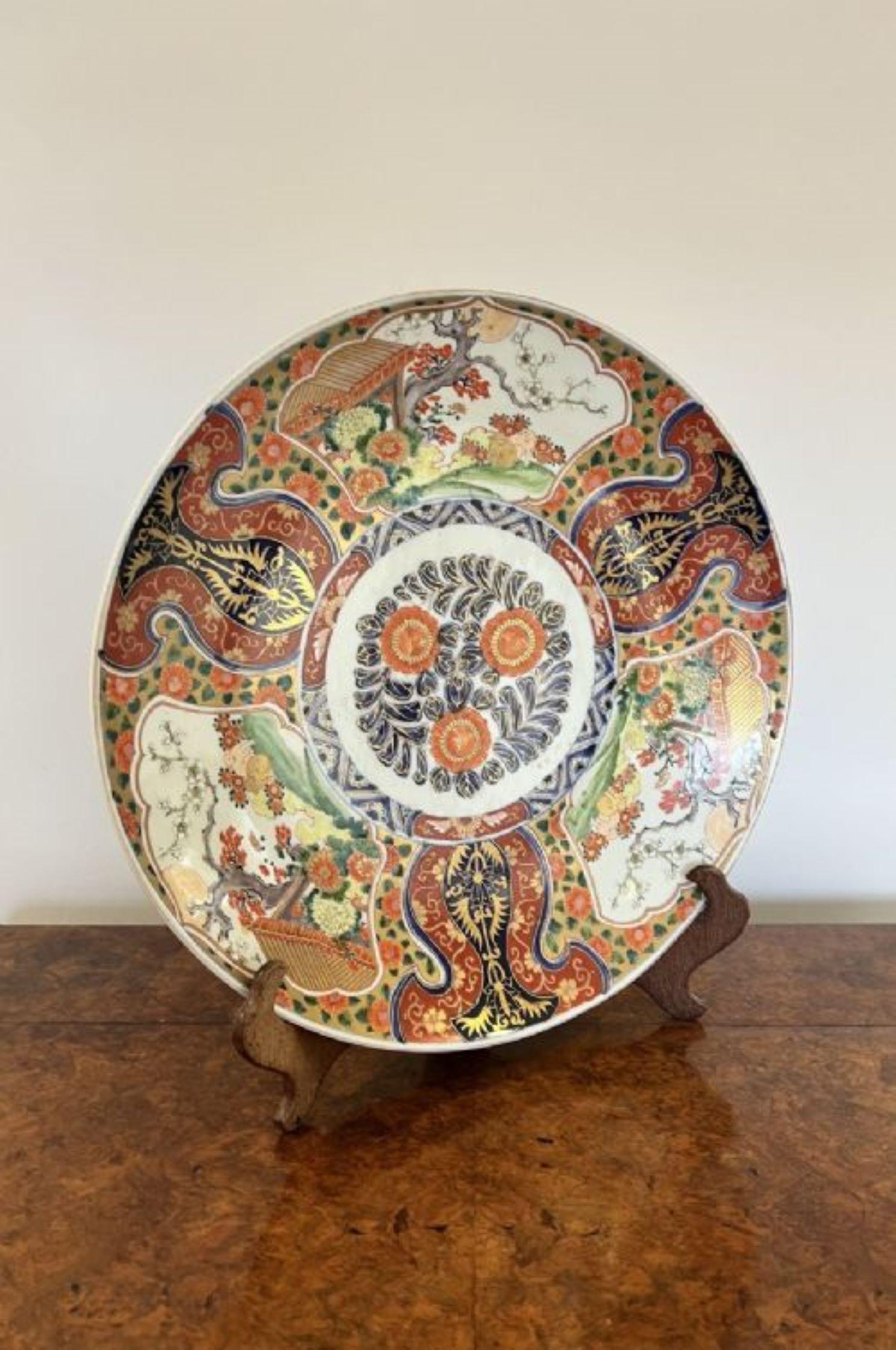 Ceramic Fantastic quality large antique Japanese Imari plate For Sale