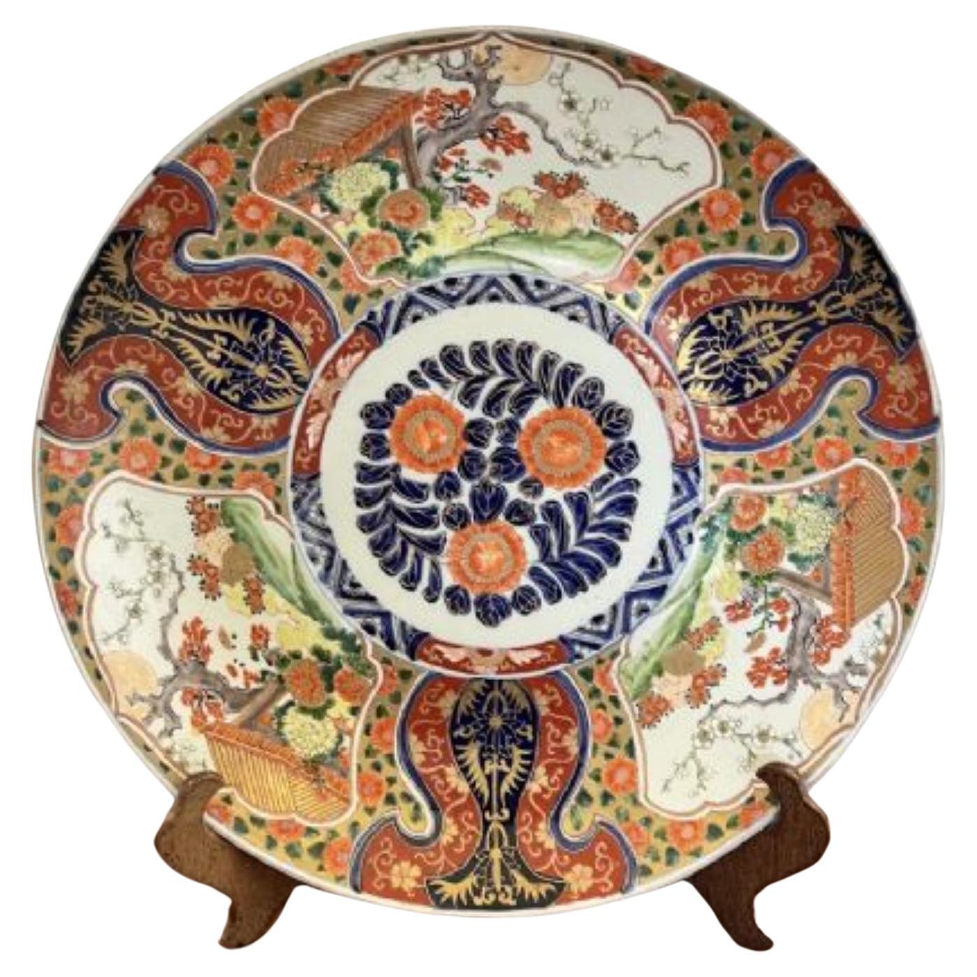 Fantastic quality large antique Japanese Imari plate For Sale