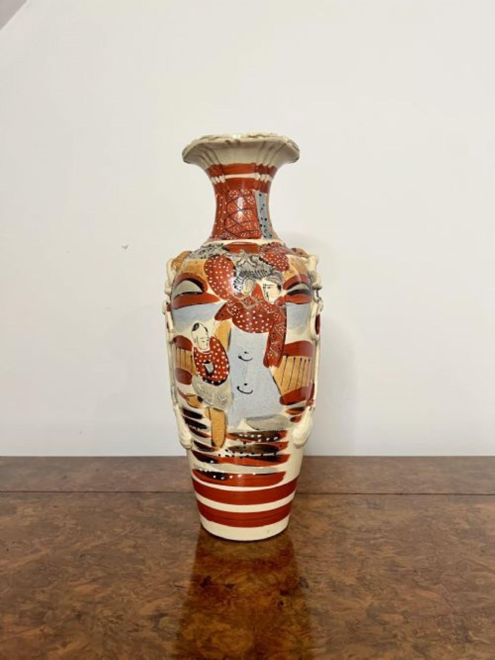 Fantastic quality large antique Satsuma vase  In Good Condition For Sale In Ipswich, GB