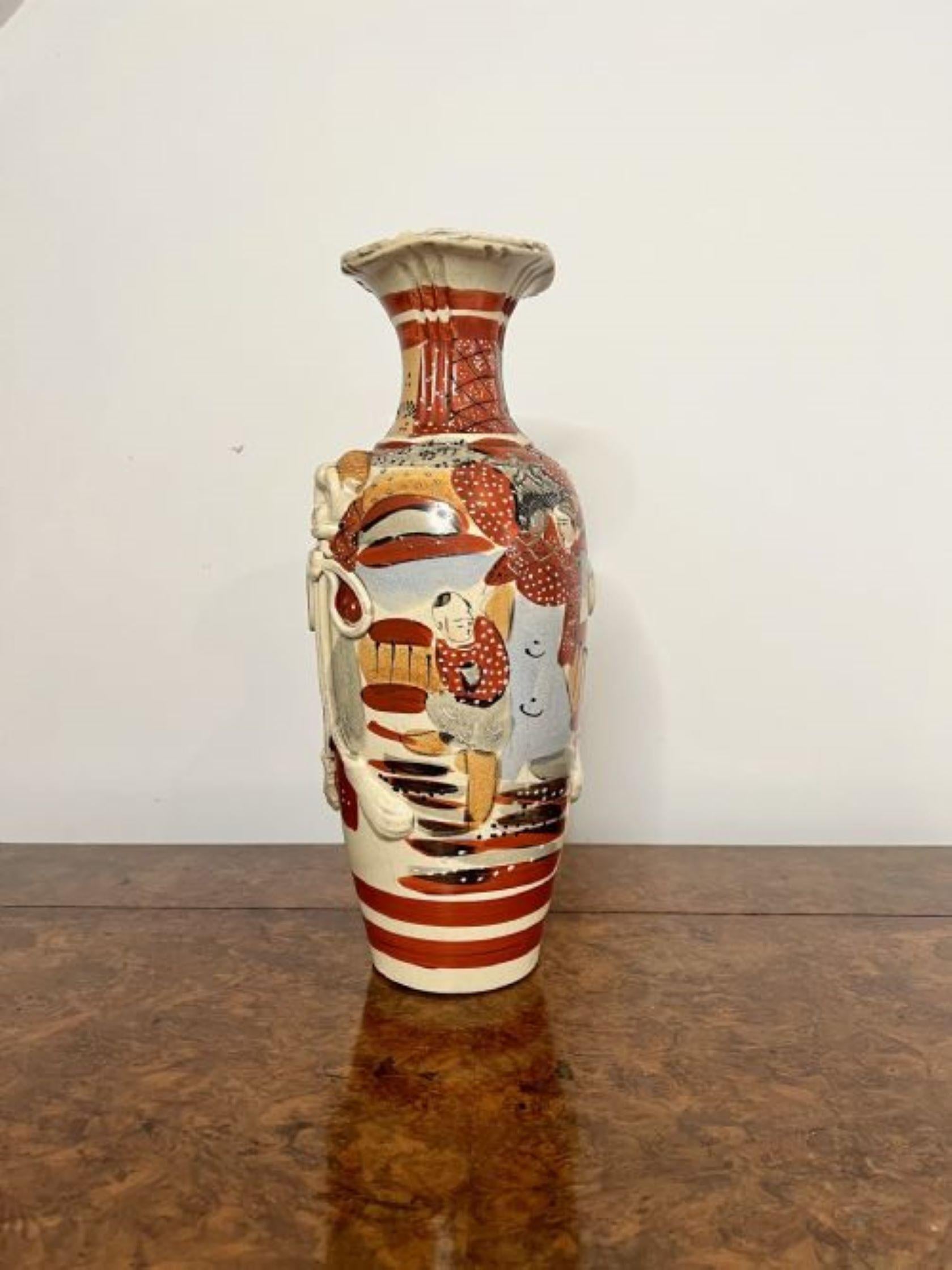 20th Century Fantastic quality large antique Satsuma vase  For Sale