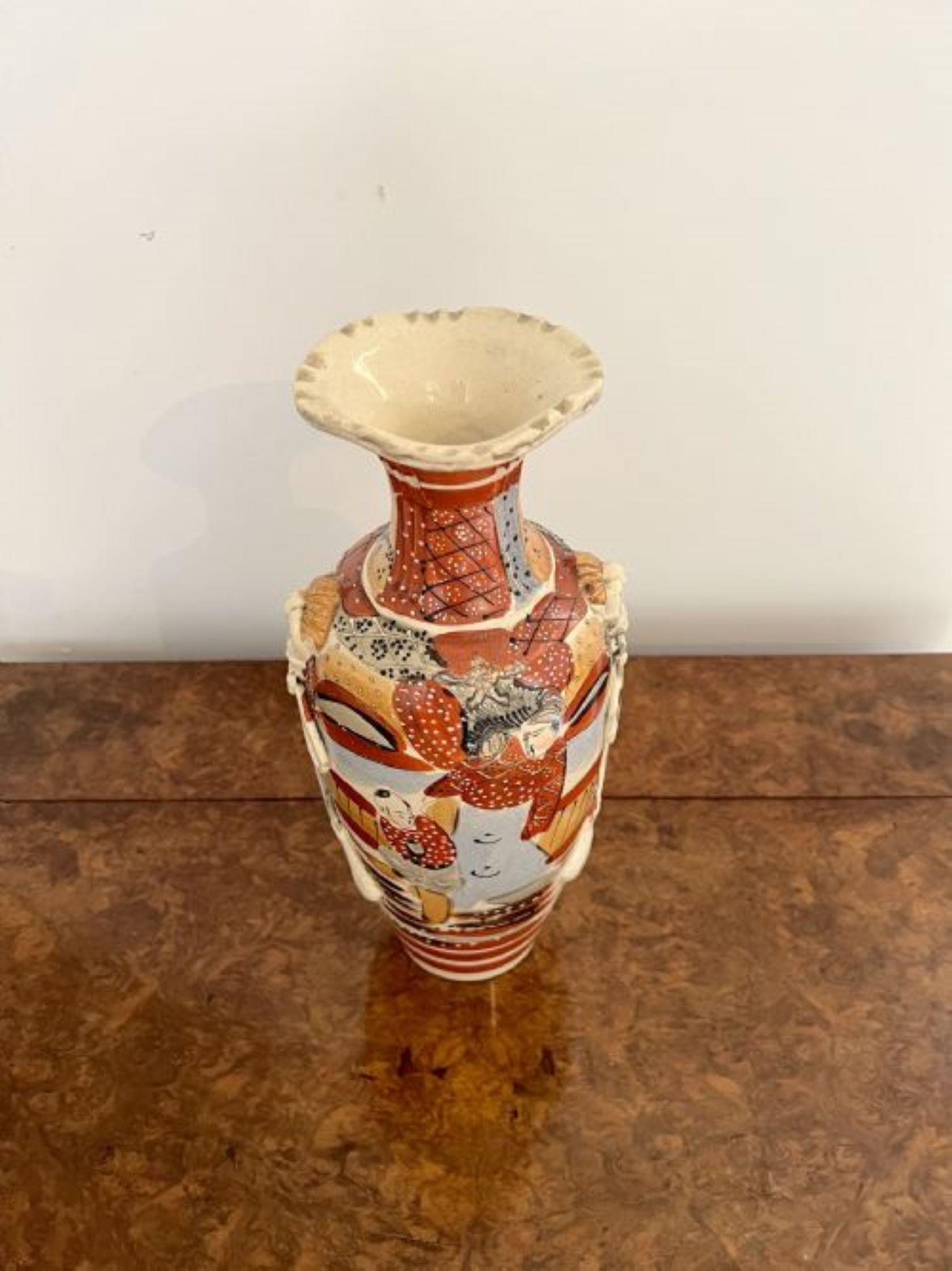 Ceramic Fantastic quality large antique Satsuma vase  For Sale