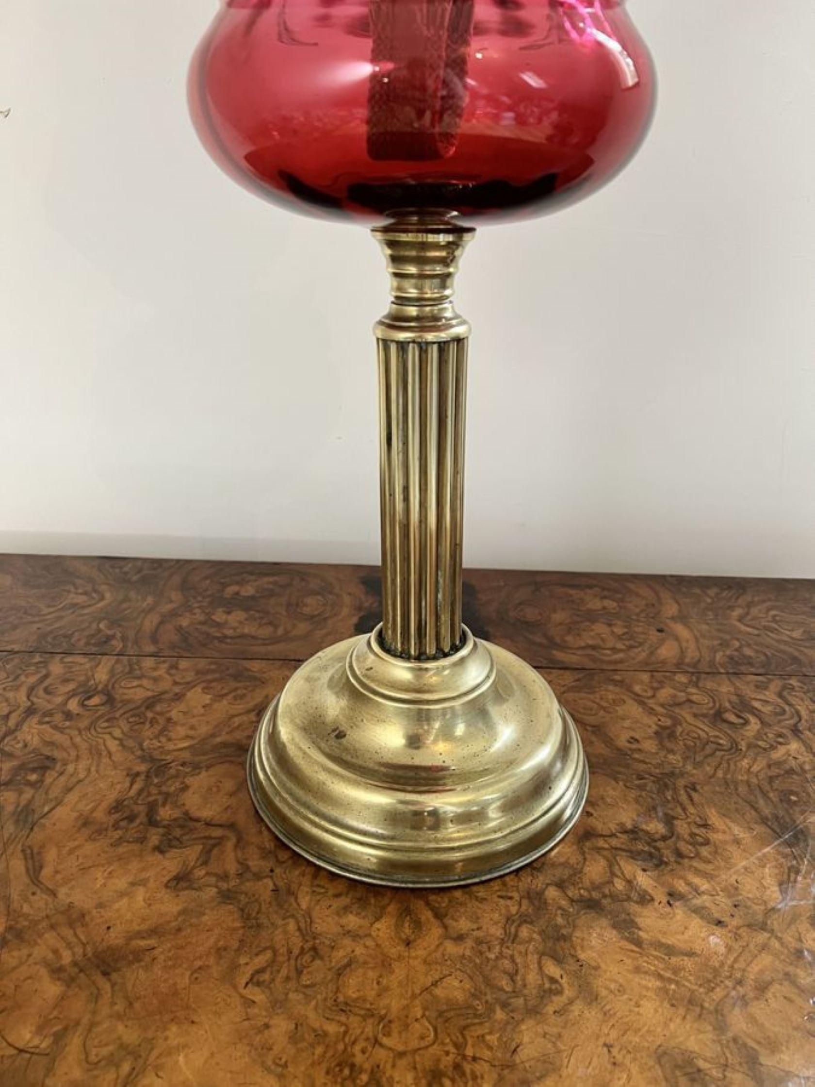 vintage cranberry glass lamp
