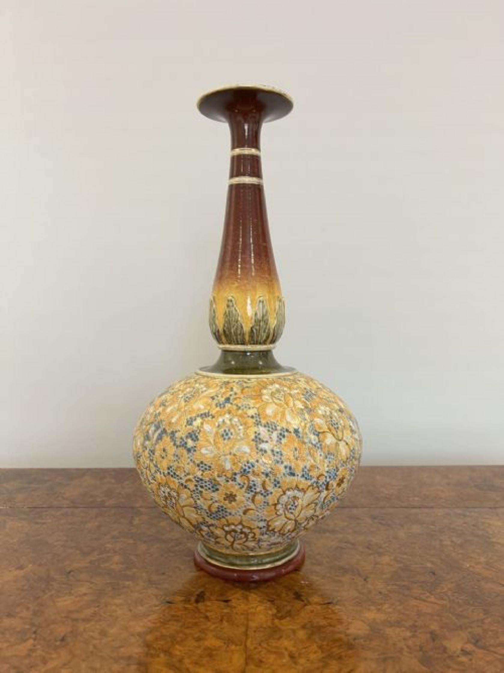 19th Century Fantastic quality large antique Victorian Doulton Lambeth vase  For Sale