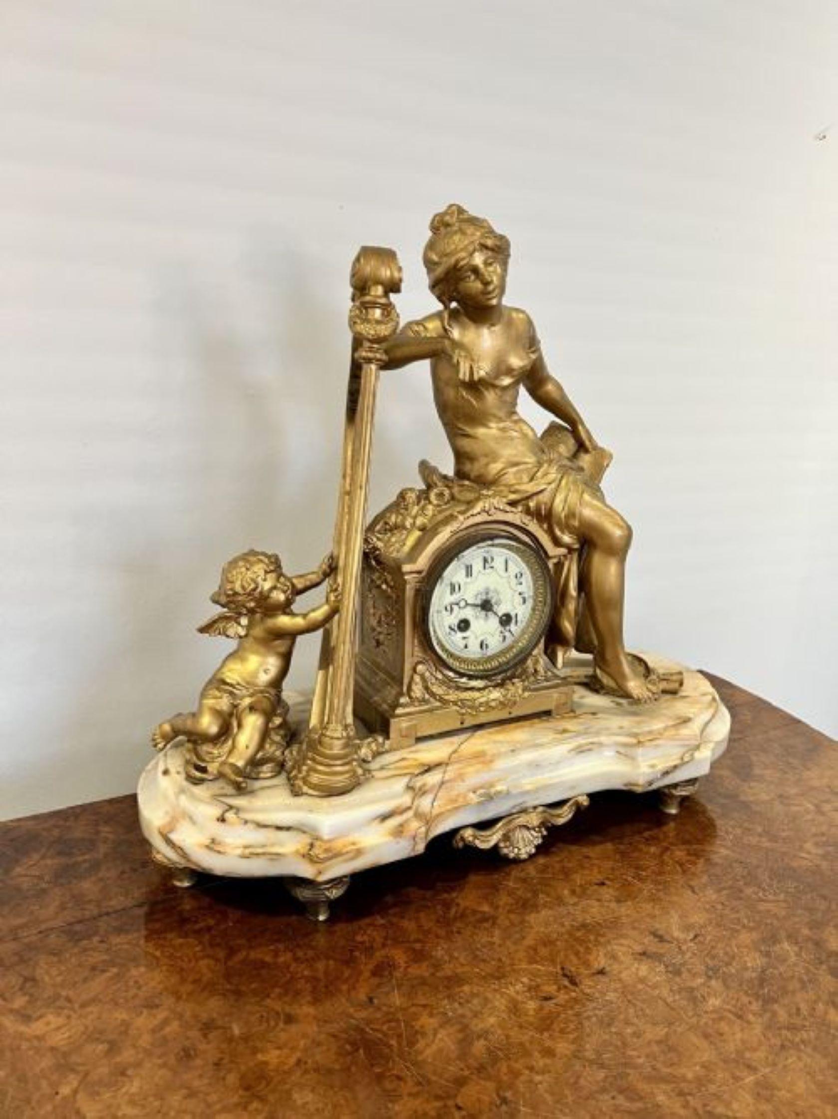 Fantastic quality large antique Victorian mantle clock  In Good Condition For Sale In Ipswich, GB
