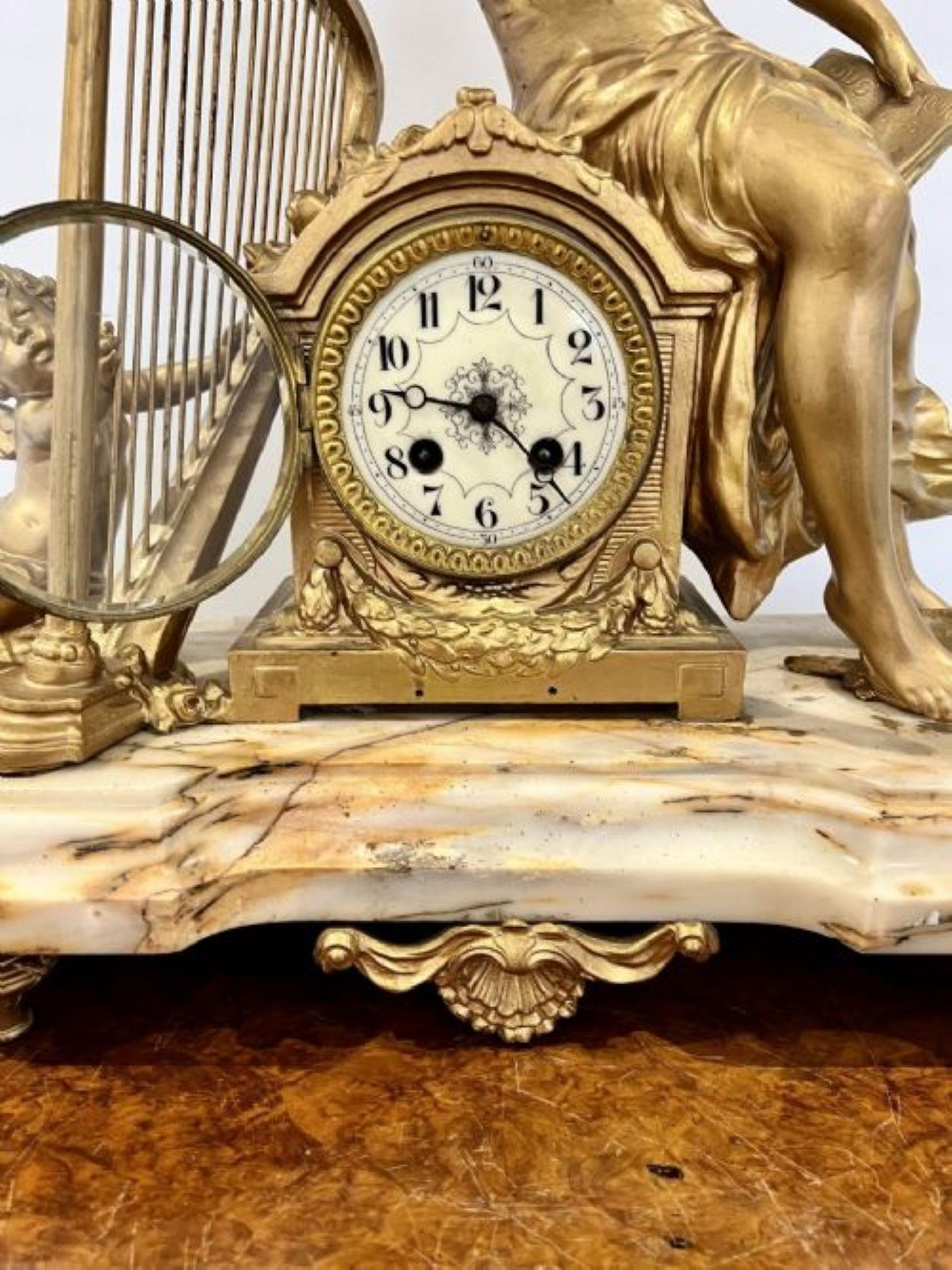 19th Century Fantastic quality large antique Victorian mantle clock  For Sale