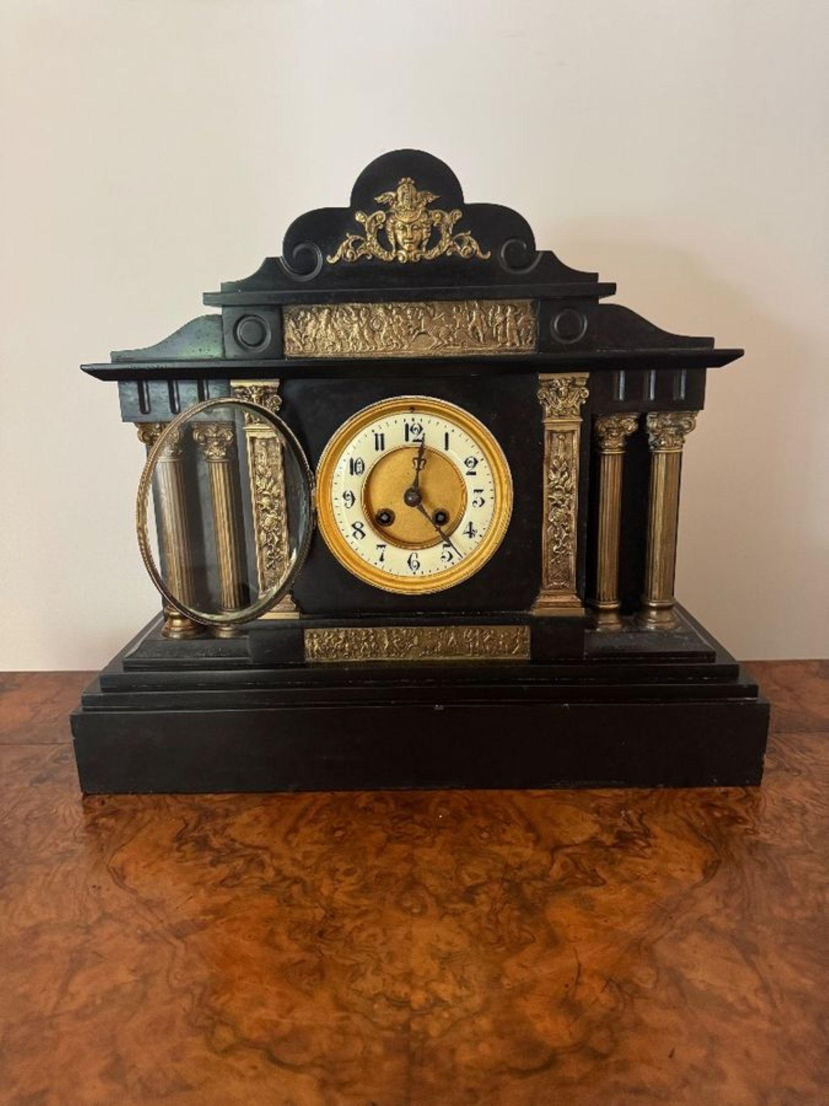 Fantastico orologio da camino vittoriano di grandi dimensioni e di qualità In condizioni buone in vendita a Ipswich, GB