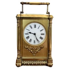 Fantastic quality large antique Victorian ornate brass carriage clock 