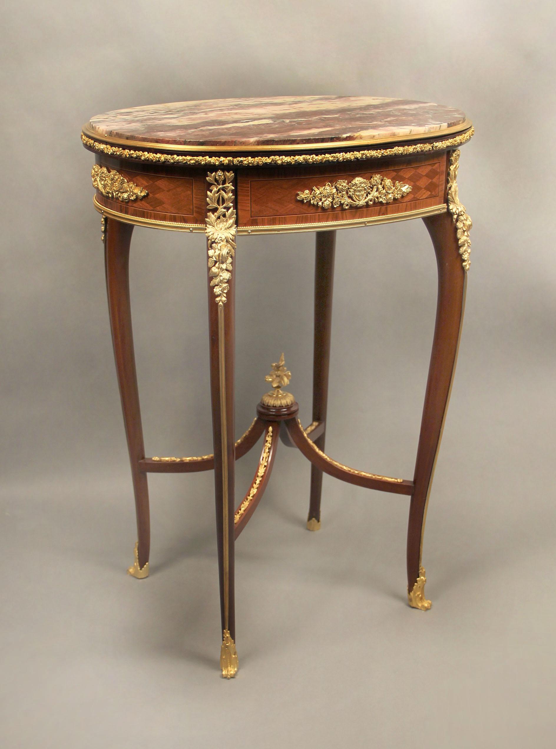 Table de lampe en bronze doré de la fin du 19e siècle de style Louis XV, d'une qualité fantastique


Le plateau de marbre est surmonté d'un tiroir à frise unique appliqué d'un masque féminin encadré d'une corne d'abondance et de fleurs en traîne,