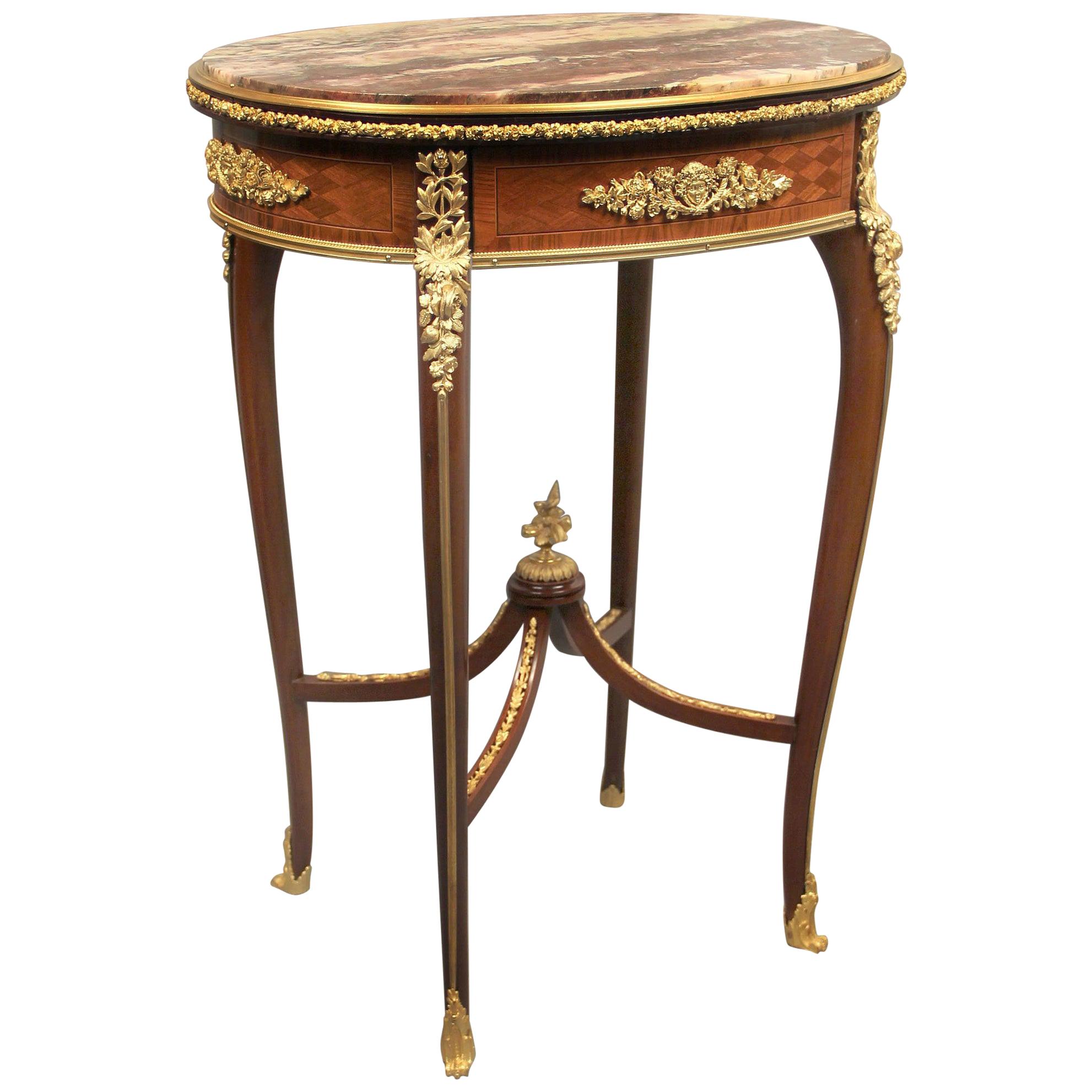 Fantastic Quality Late 19th Century Gilt Bronze-Mounted Lamp Table For Sale