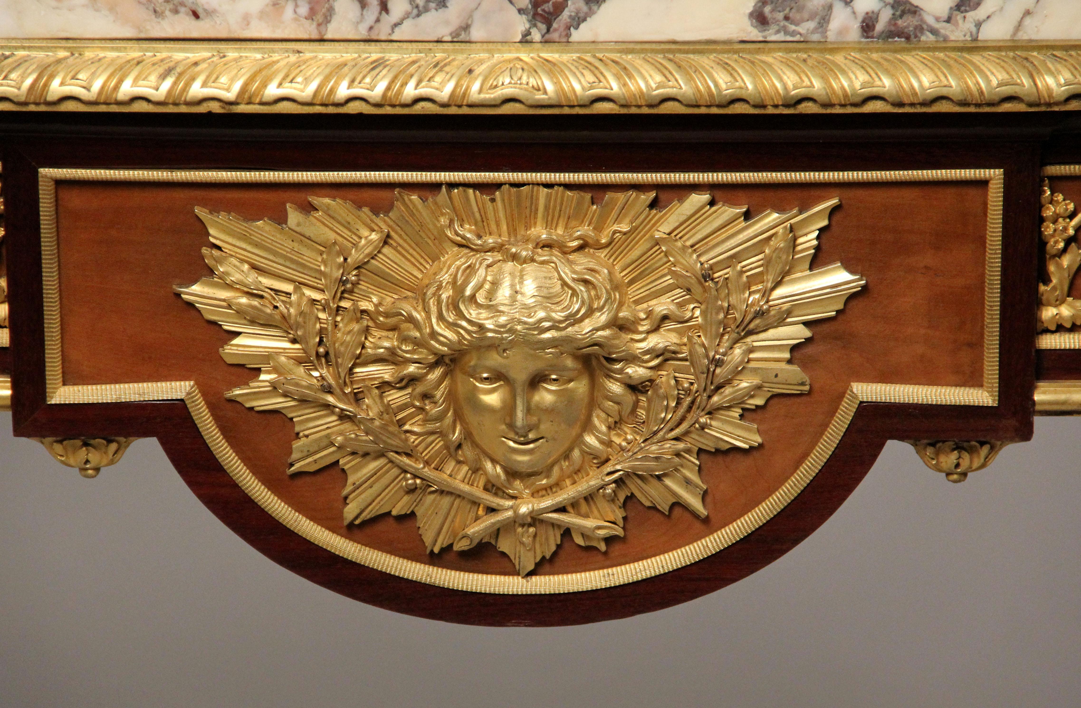Belle Époque Fantastic Quality Late 19th Century Gilt Bronze Mounted Table By Lexcellent For Sale