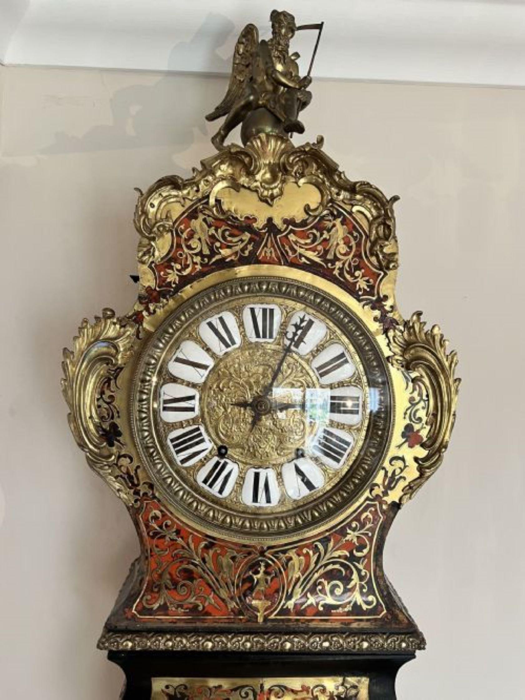 Fantastic quality Napoleon III Marquetry inlaid eight day longcase clock  For Sale 7