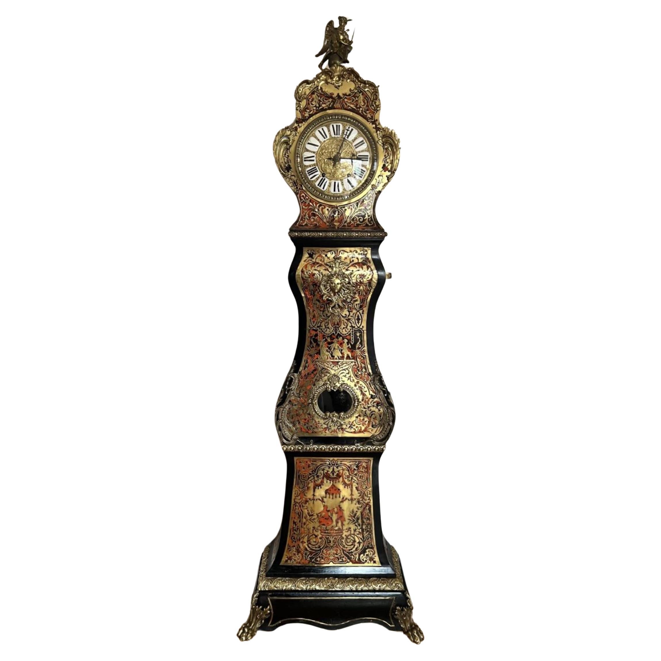 Fantastic quality Napoleon III Marquetry inlaid eight day longcase clock  For Sale