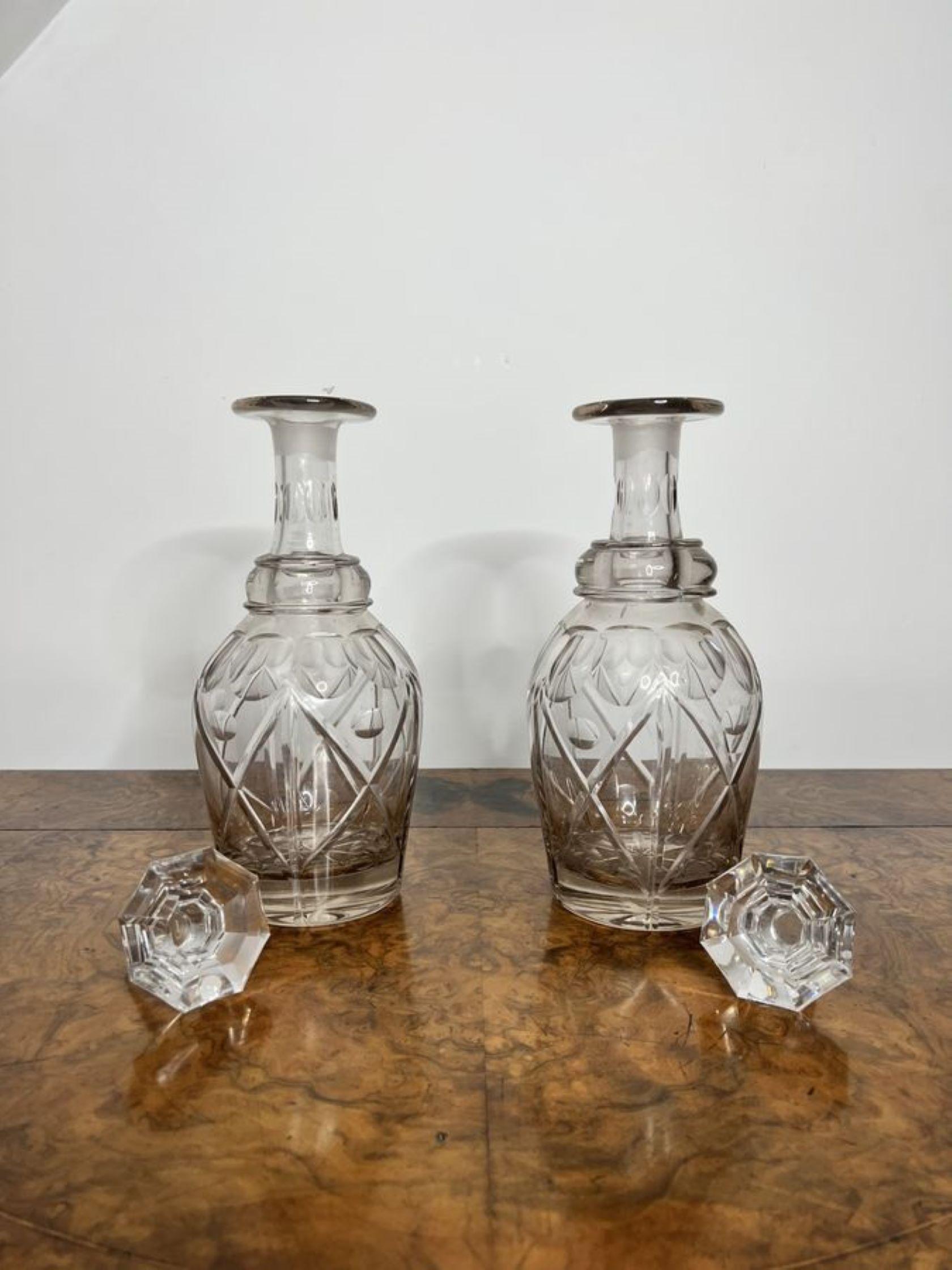 Fantastic quality pair of antique Victorian decanters In Good Condition For Sale In Ipswich, GB