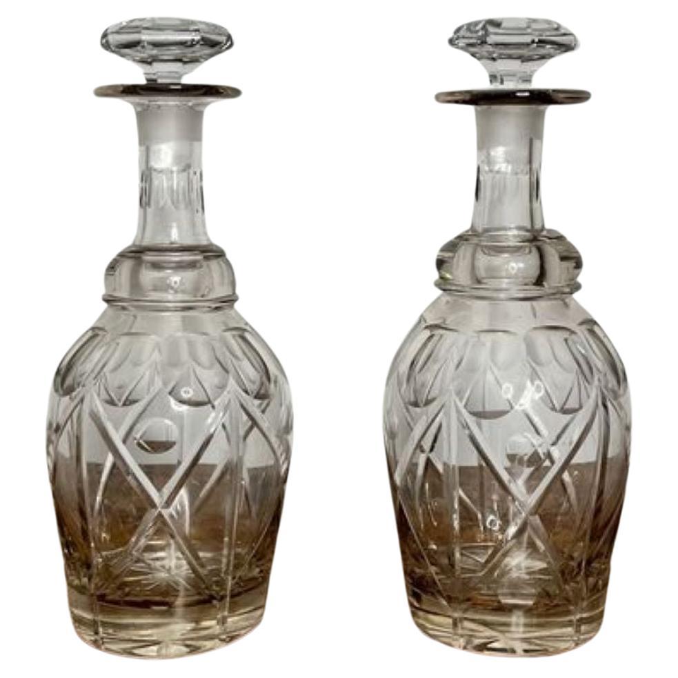 Fantastic quality pair of antique Victorian decanters For Sale