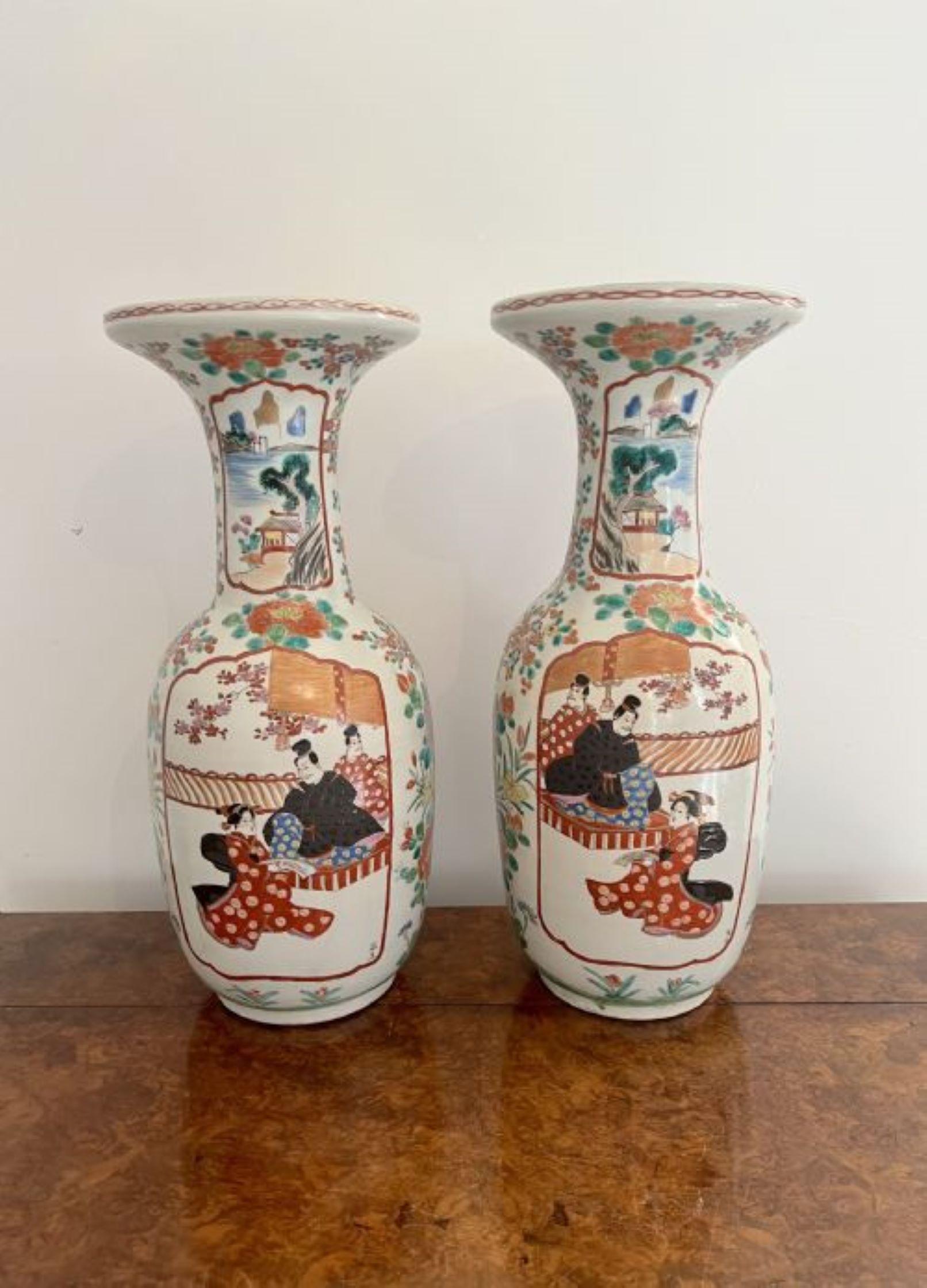 20th Century Fantastic quality pair of large antique Japanese imari vases  For Sale