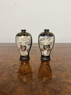 Fantastic quality pair of small antique Japanese satsuma vases