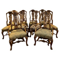 Fantastic quality set of ten antique Victorian walnut dining chairs