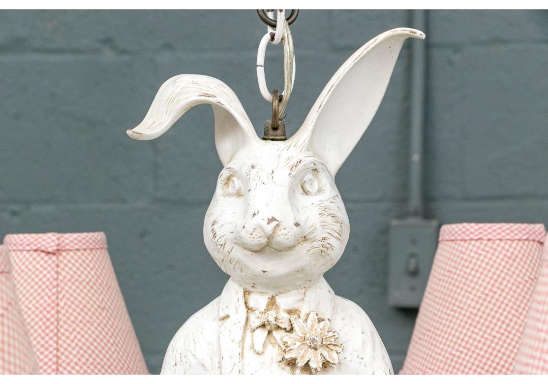 Fantastic Rabbit Figural Six Light Chandelier For Sale 4