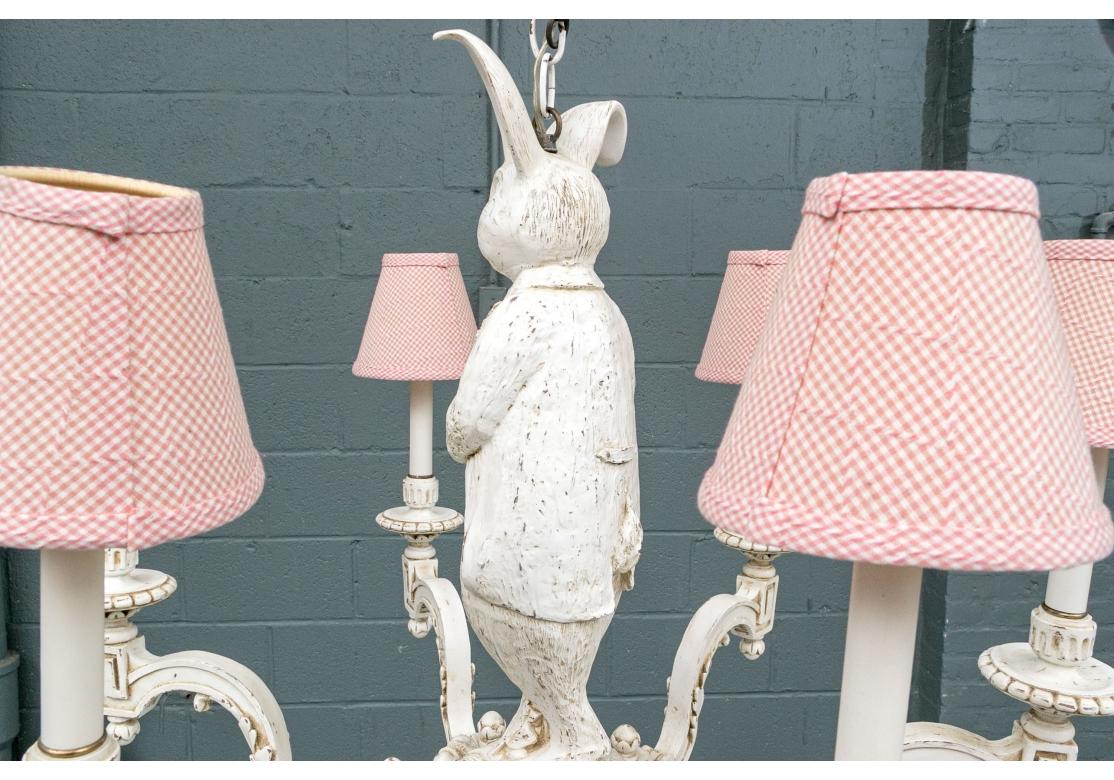 Fantastic Rabbit Figural Six Light Chandelier For Sale 6