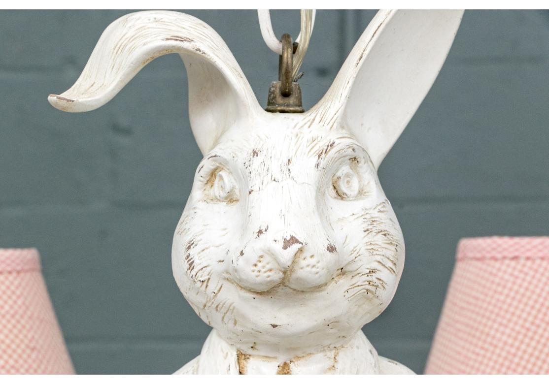 Fantastic Rabbit Figural Six Light Chandelier In Fair Condition For Sale In Bridgeport, CT