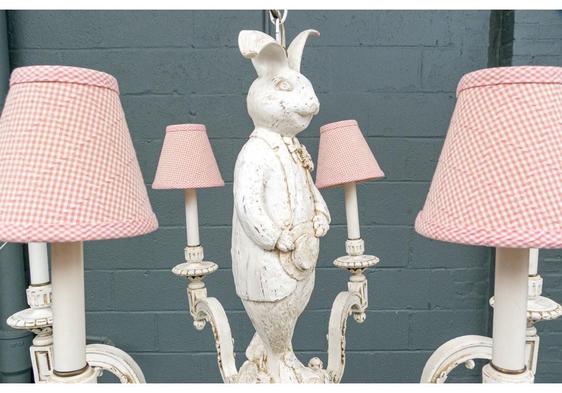 Fantastic Rabbit Figural Six Light Chandelier For Sale 3