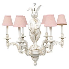 Fantastic Rabbit Figural Six Light Chandelier