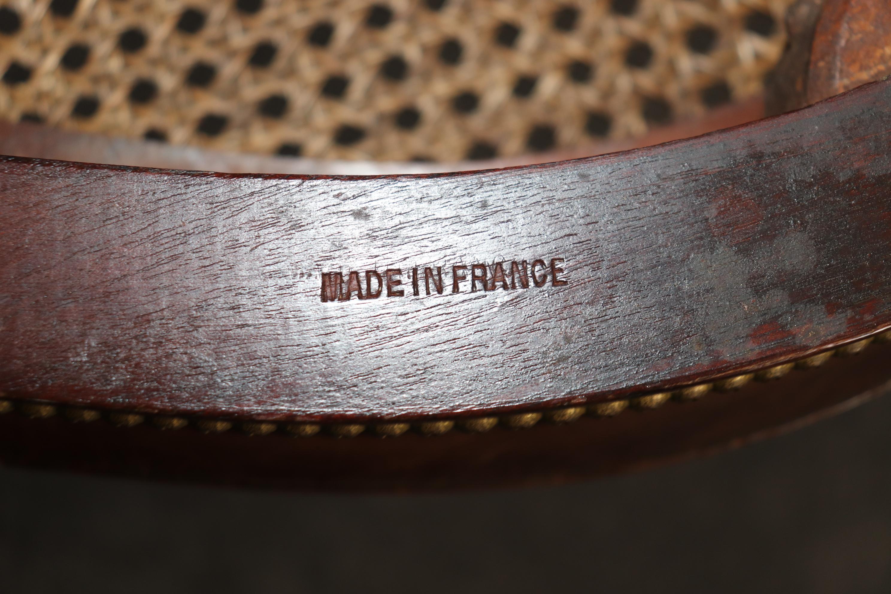 Fantastique et rare bronze doré canné  Paire de chaises d'appoint signées Francoise Linke  en vente 7