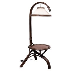 Fantastique lampadaire et table en rotin  1970s