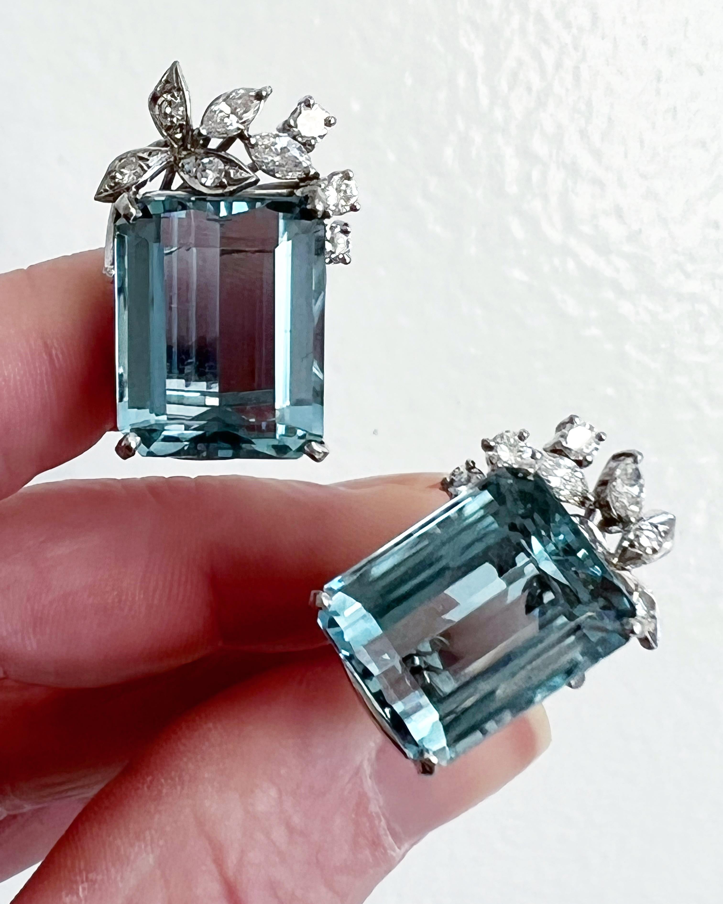 vintage blue topaz earrings