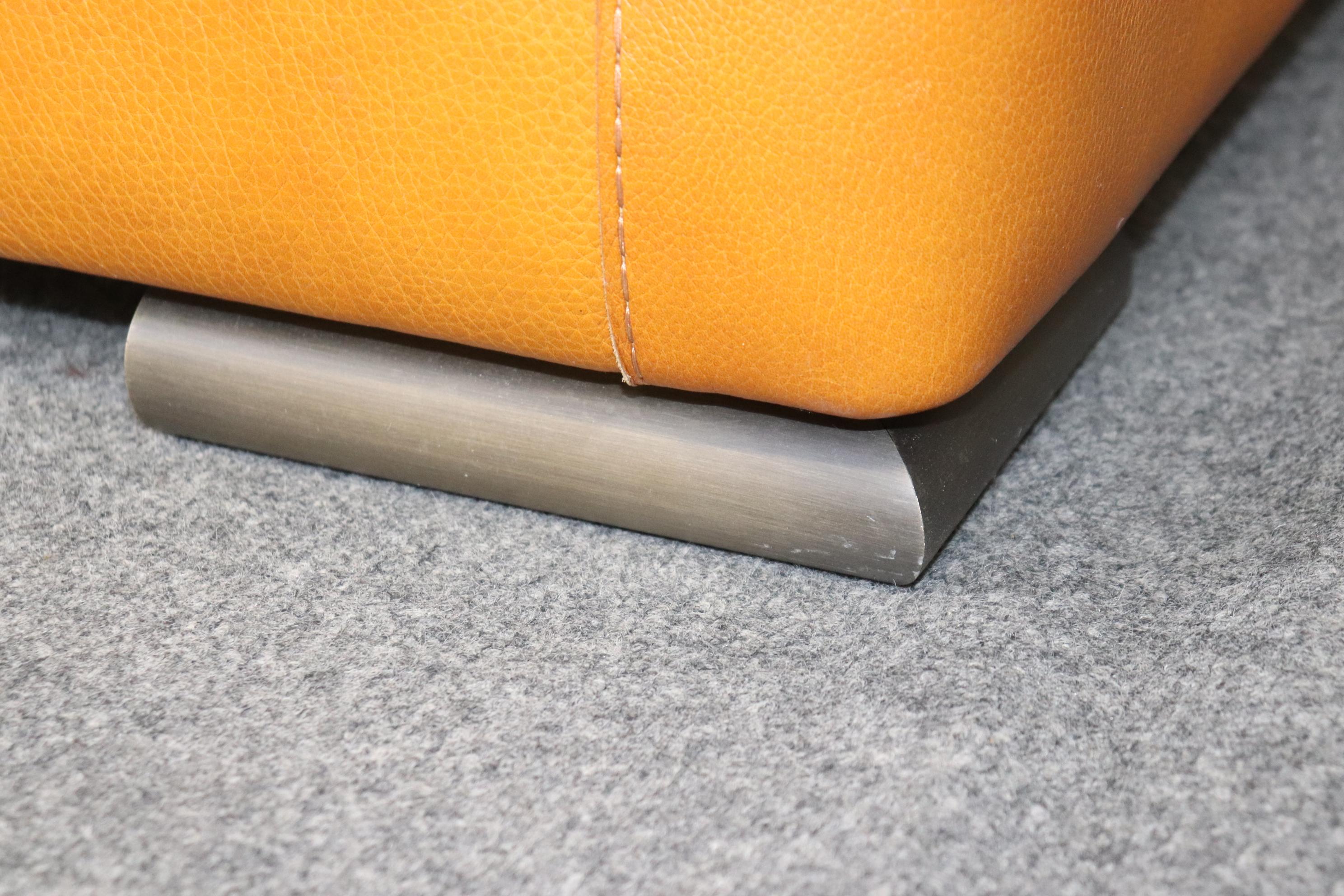 XXIe siècle et contemporain Fantastique canapé Roche Bobois Top Grain Caramel en cuir avec surpiqûres contrastées