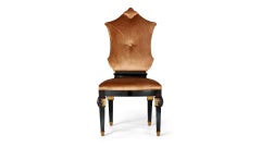 Fantastic Rococo' Chair Carved Solid Wood Tiny Mosaic Decoration