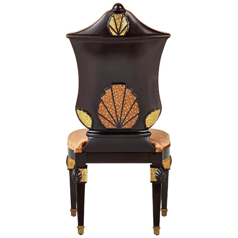 Fantastic Rococo' Chair Carved Solid Wood Tiny Mosaic Decoration - Main Image