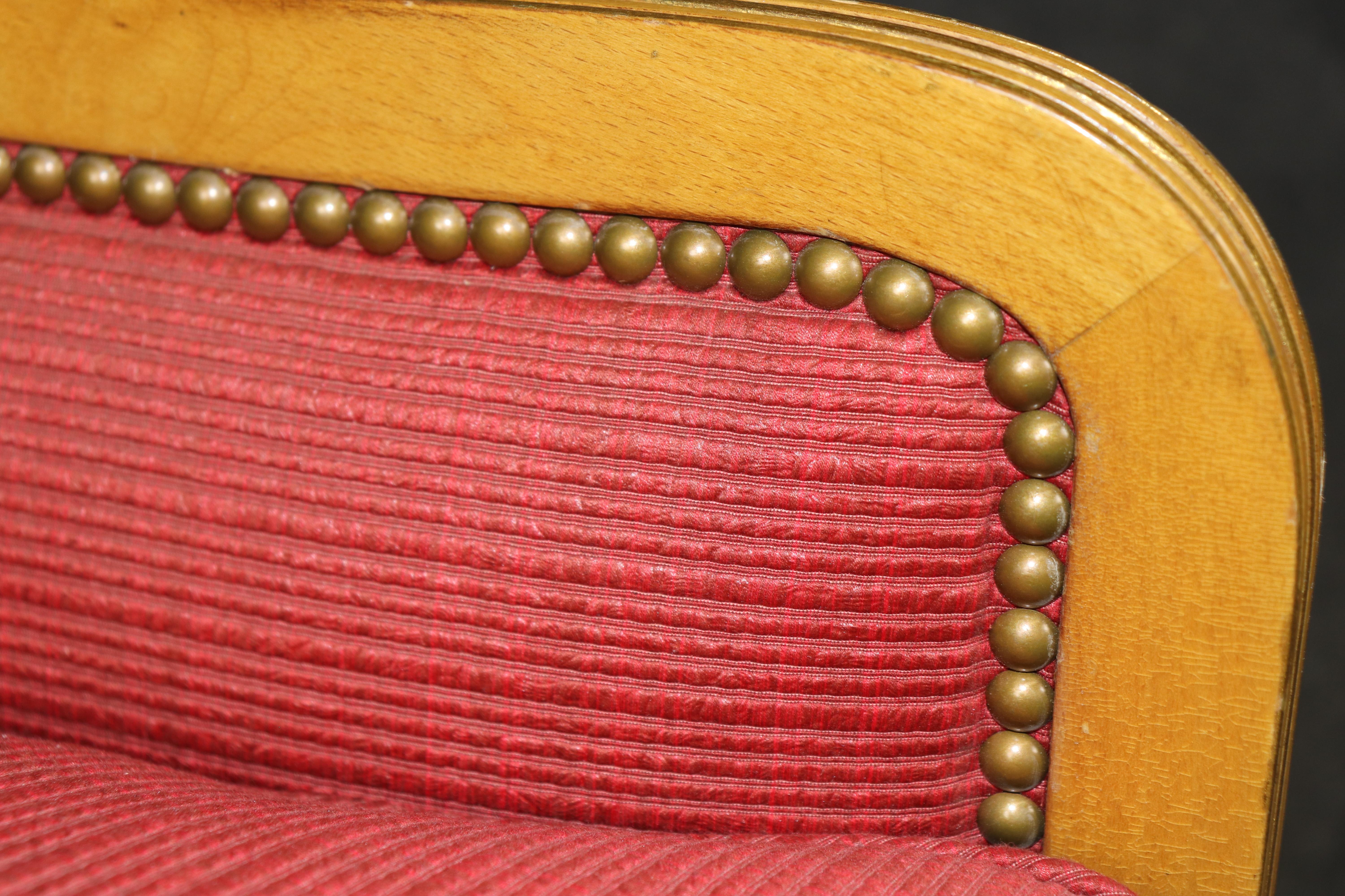 Fantastic Russian Neoclassical Gilded Birch Bergere Chair For Sale 7