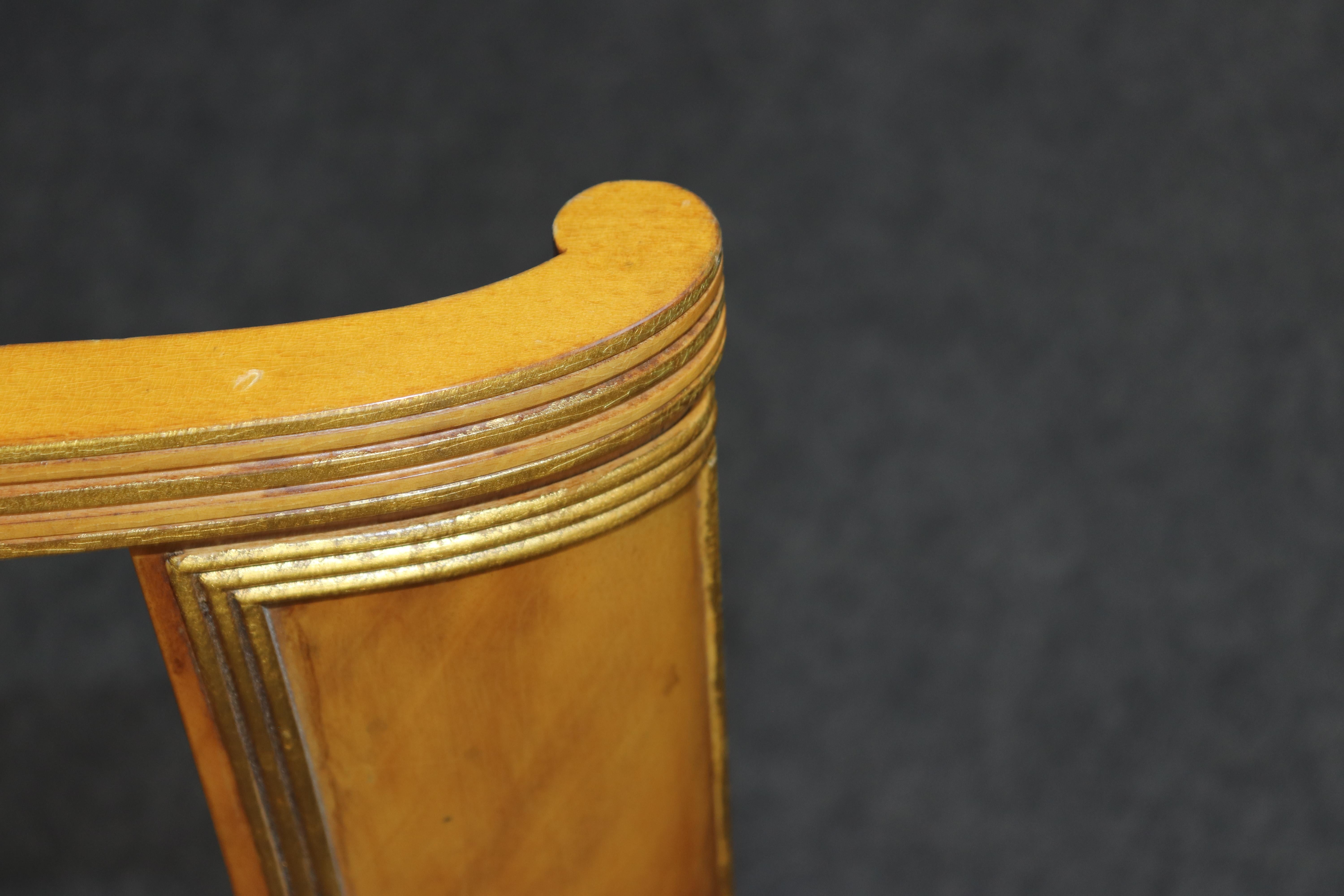 Fantastic Russian Neoclassical Gilded Birch Bergere Chair For Sale 8