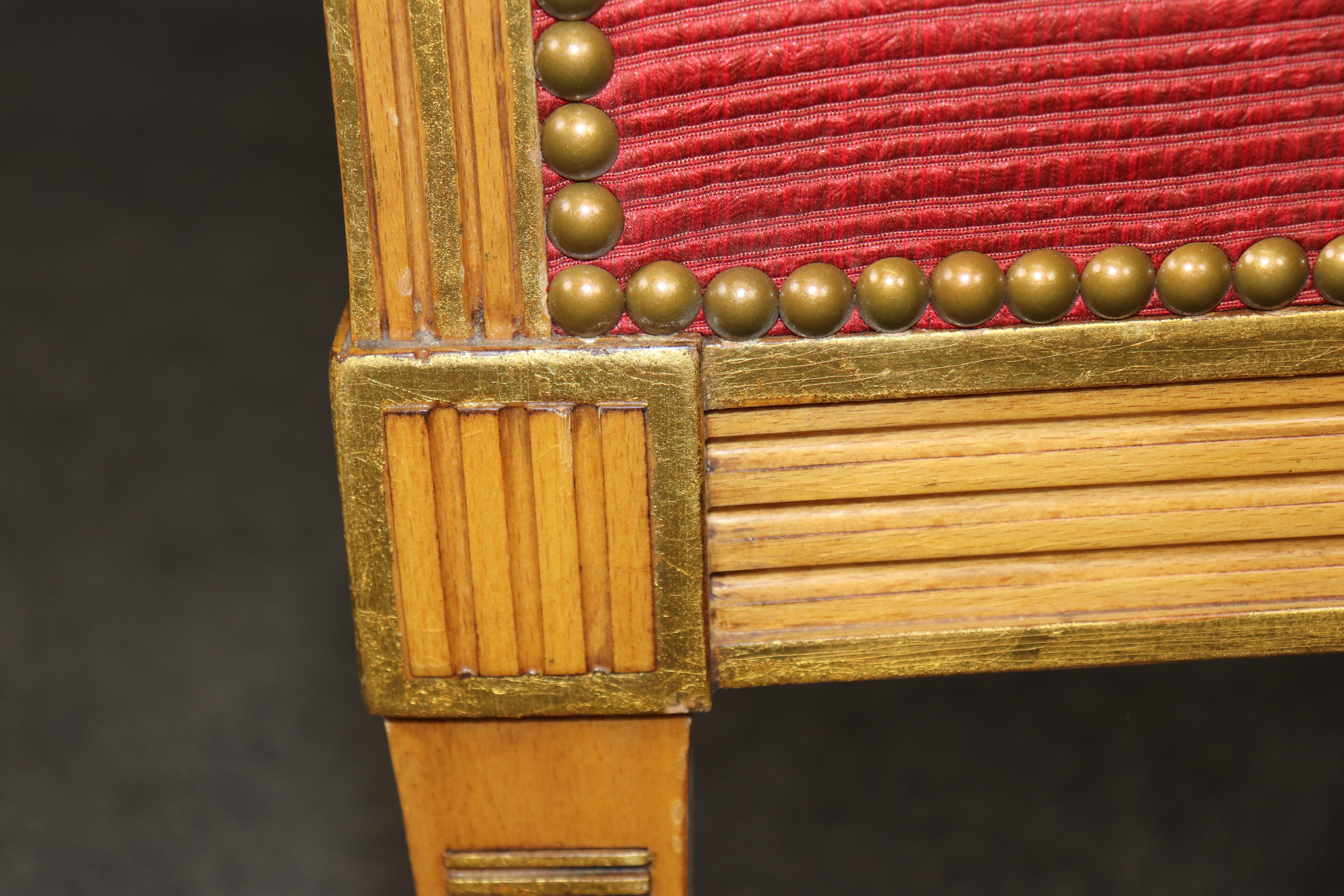 Fantastic Russian Neoclassical Gilded Birch Bergere Chair For Sale 10