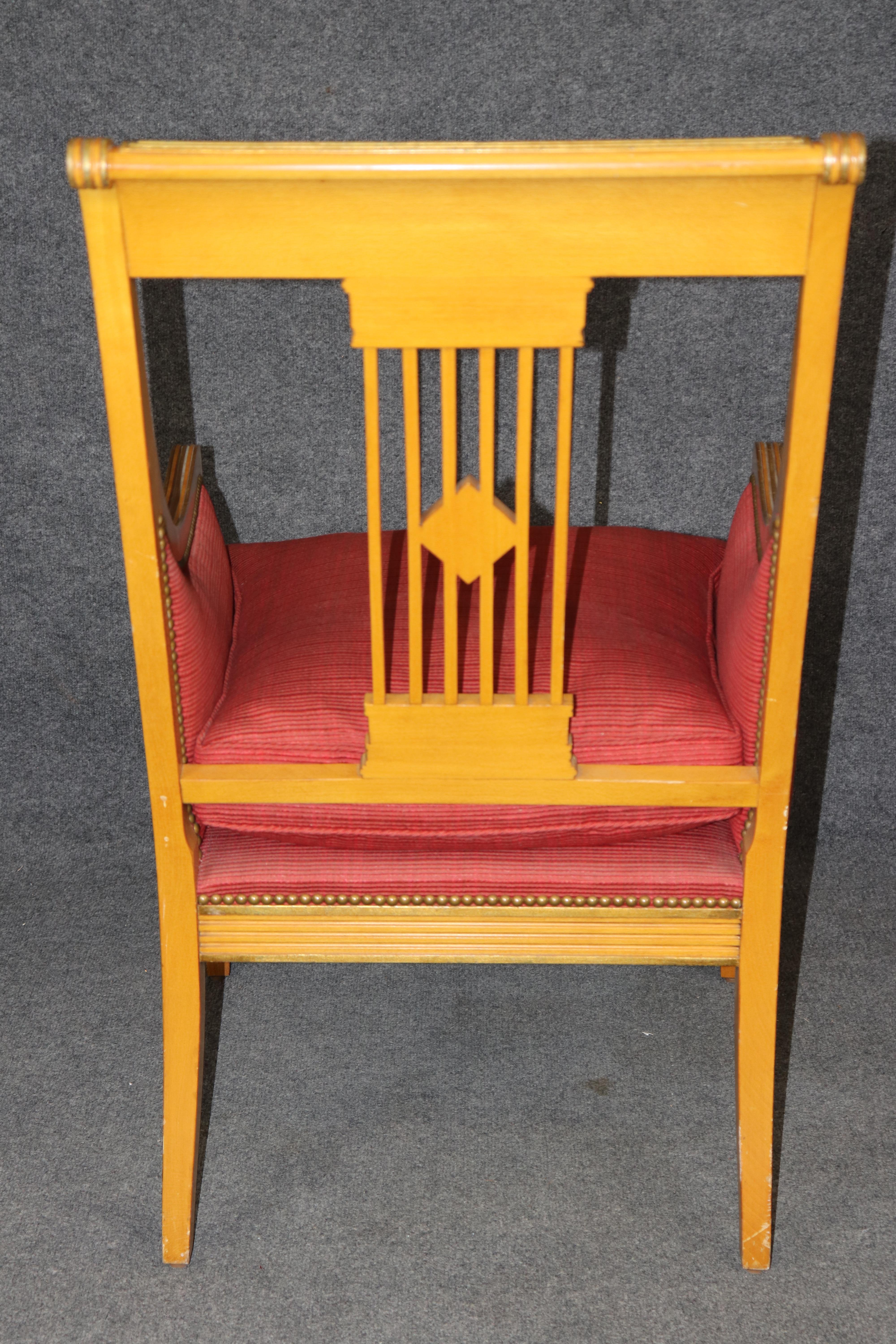 Contemporary Fantastic Russian Neoclassical Gilded Birch Bergere Chair For Sale