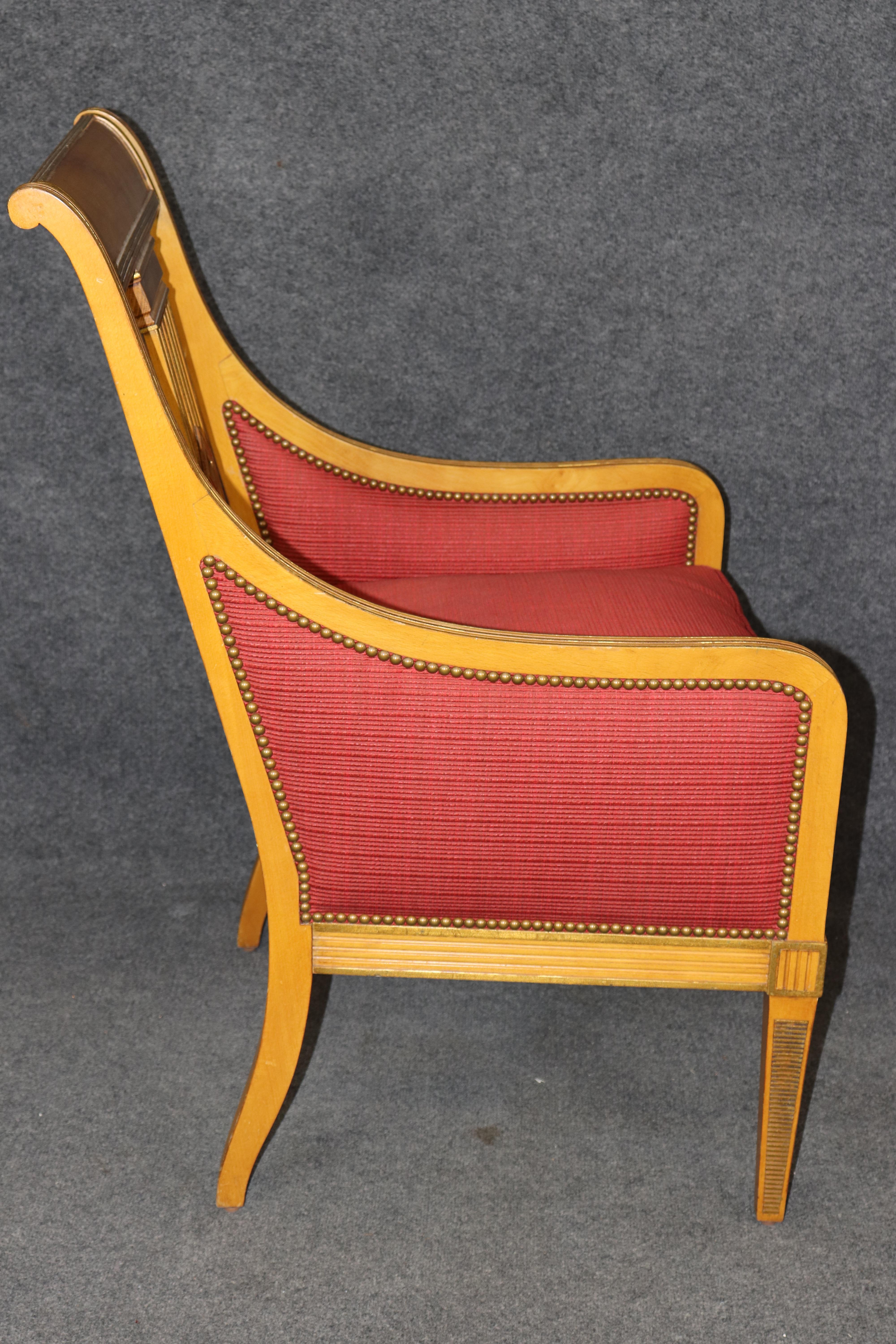 Fantastic Russian Neoclassical Gilded Birch Bergere Chair For Sale 1