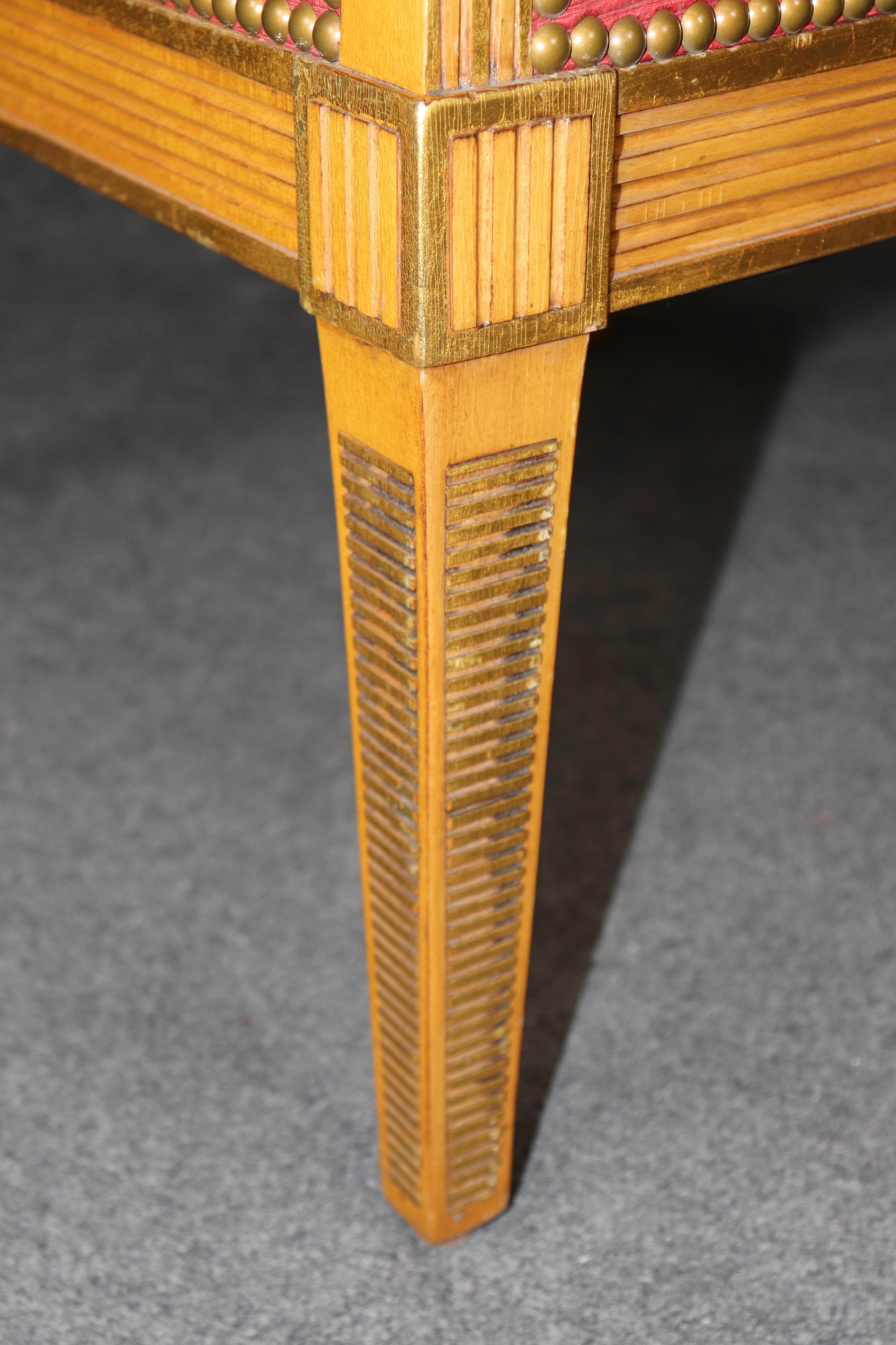 Fantastic Russian Neoclassical Gilded Birch Bergere Chair For Sale 2