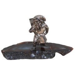 Fantastic Sculpture in Silver and 1970s Gnome Stone Italian Design 