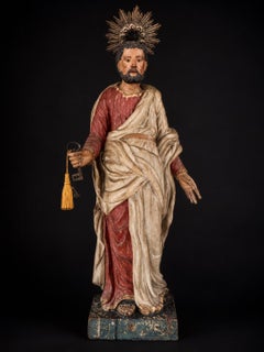 Fantastic Sculpture of Saint Peter the Apostle, Spanish School, 18th Century