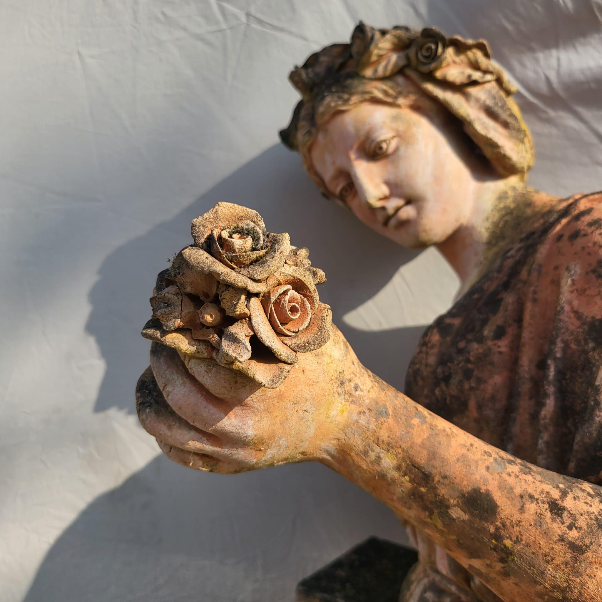 Fantastique série D'ÉCLARATIONS 4 SEASONS IN TERRACOTTA 1890/1900 avec base H : 190 cm 5